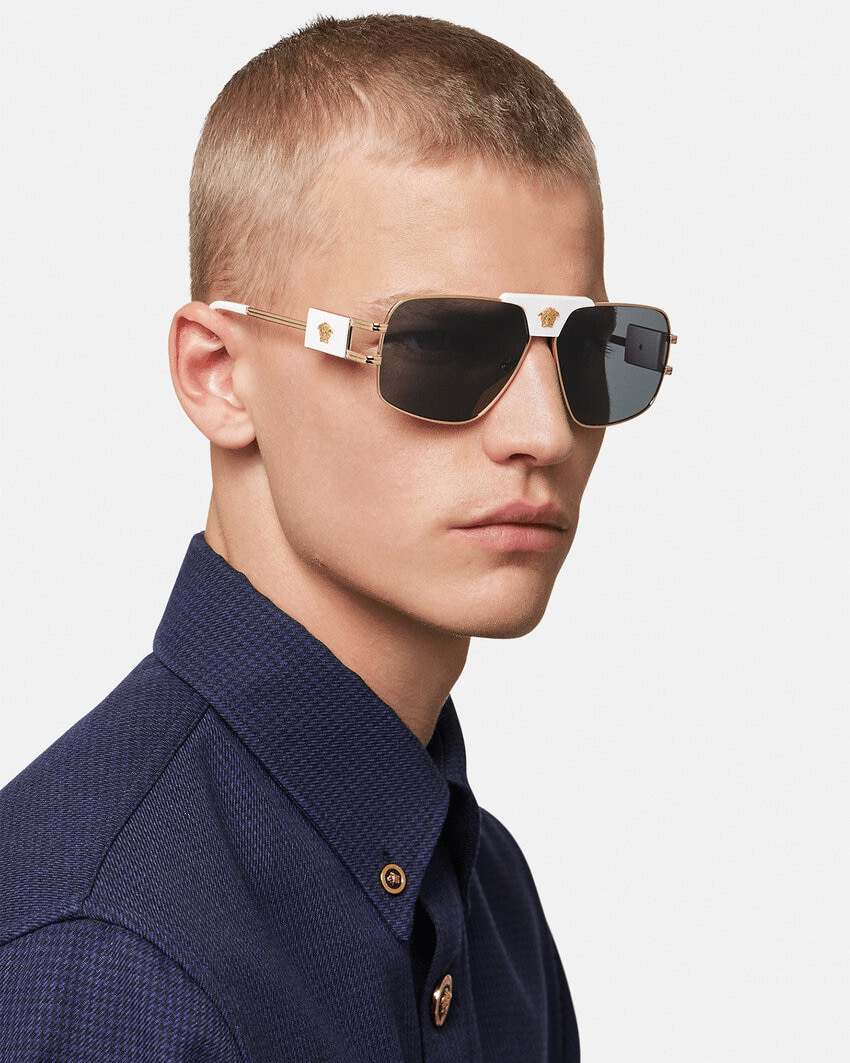 Men's Versace Special Project Aviator Sunglasses
