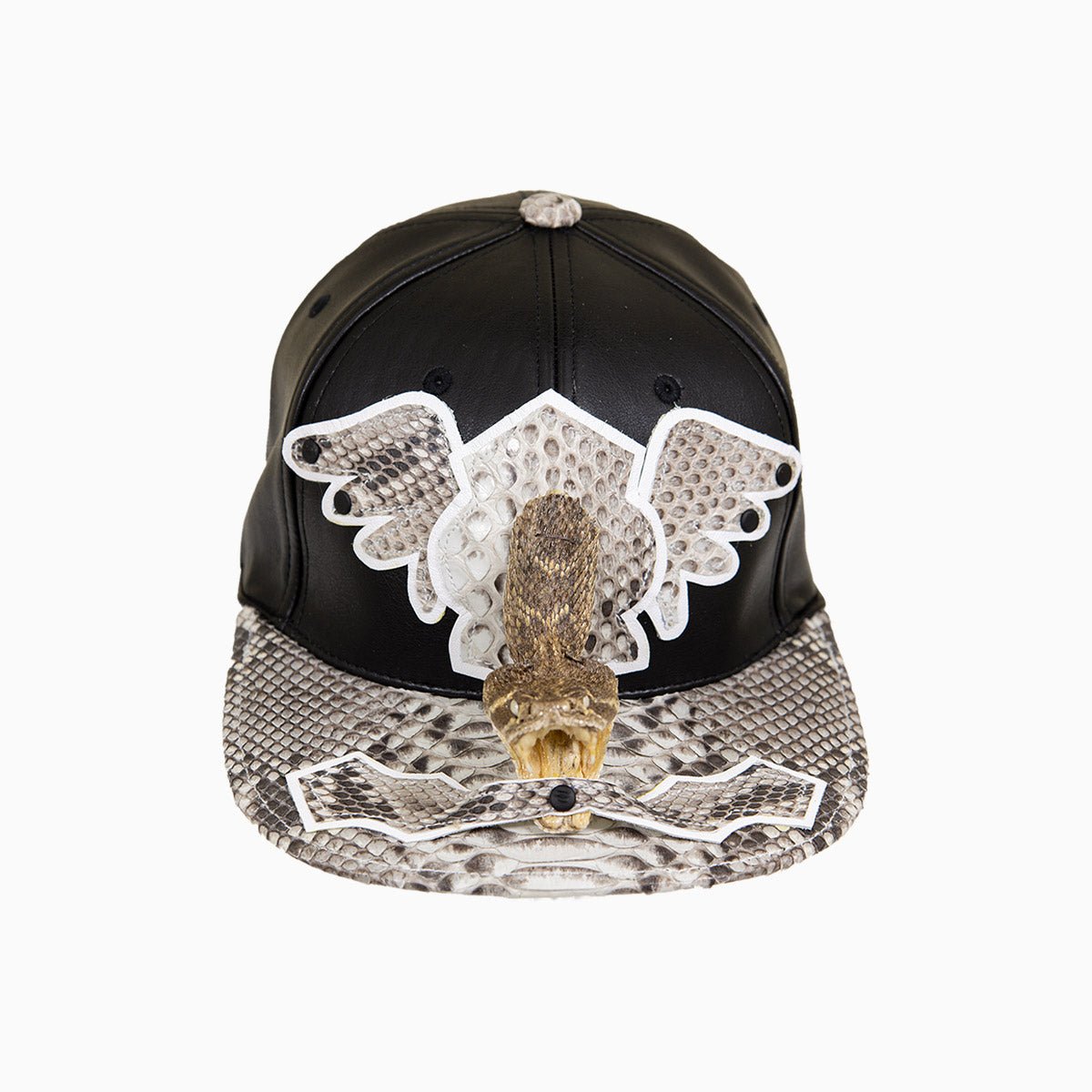 Breyer's Buck 50 Leather Hat with Faux Snake Skin Visor