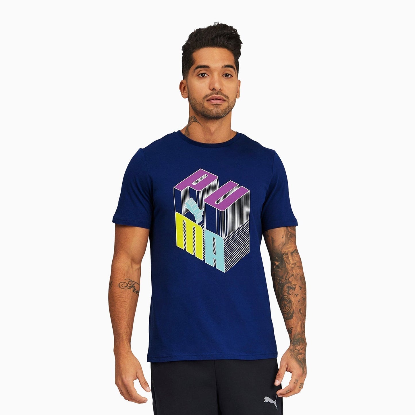 Men's Graphic Logo Play Crew Neck T Shirt
