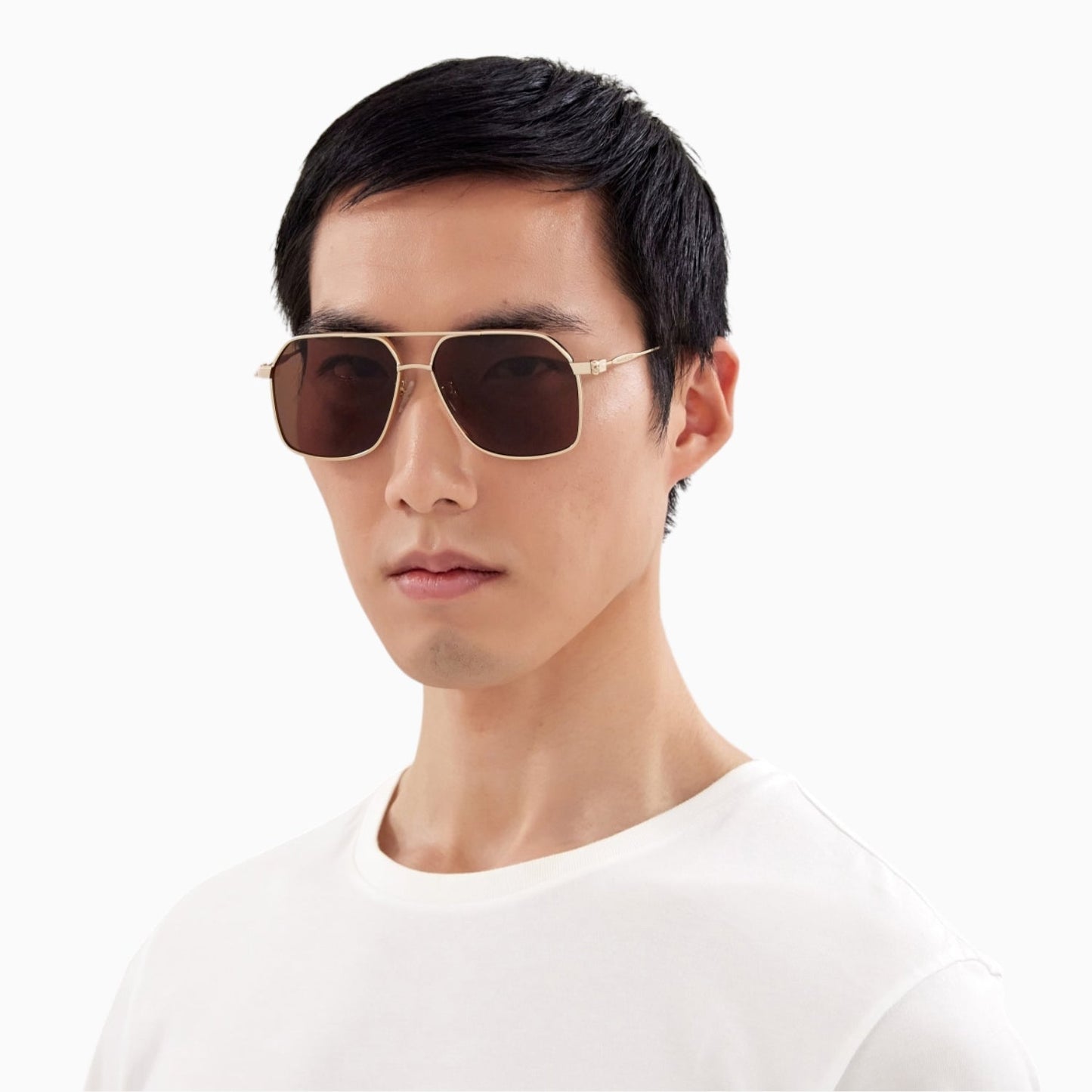 Men's Gold Brown Sunglasses