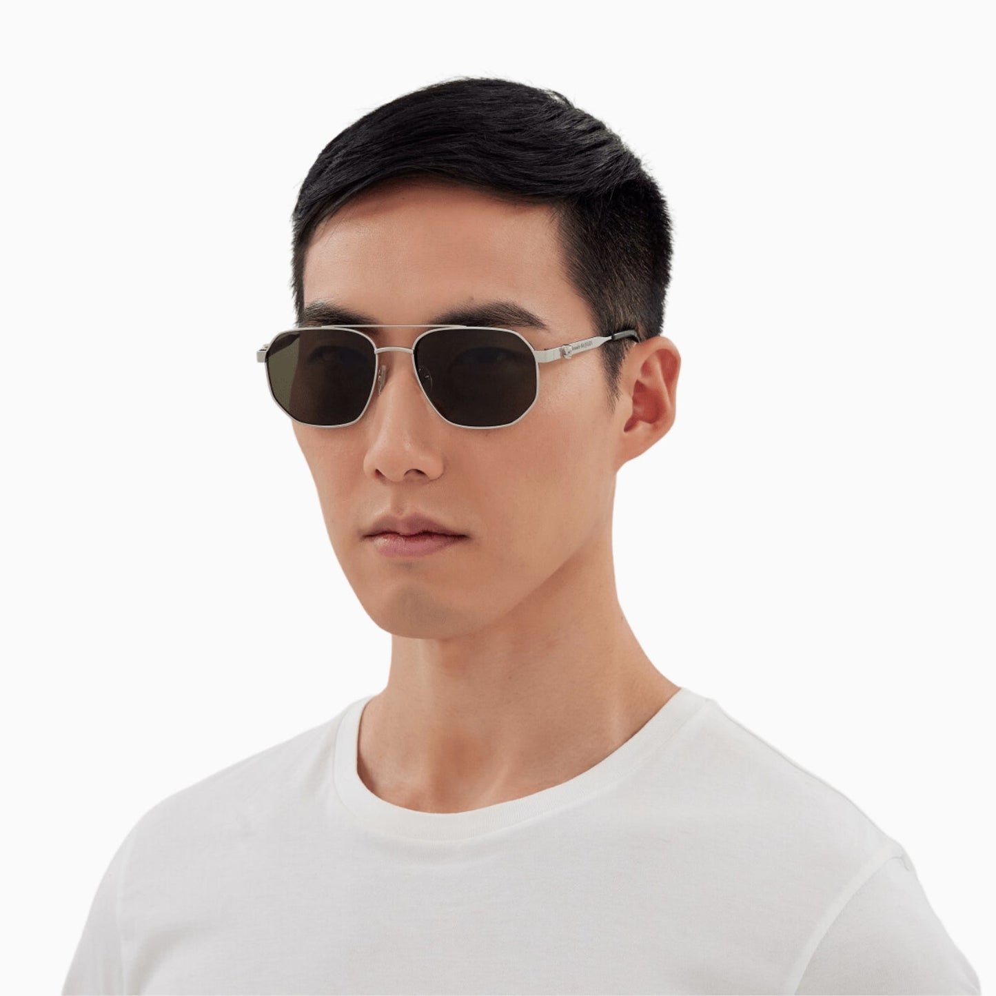Men's Alexander McQueen Silver Green Sunglasses