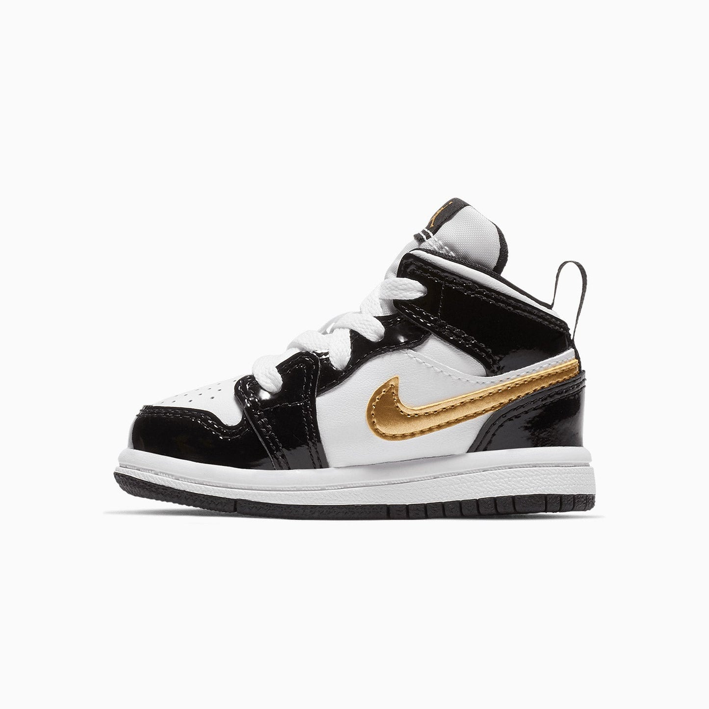 Kid's Air Jordan 1 Mid SE Patent "Black Gold" Toddlers