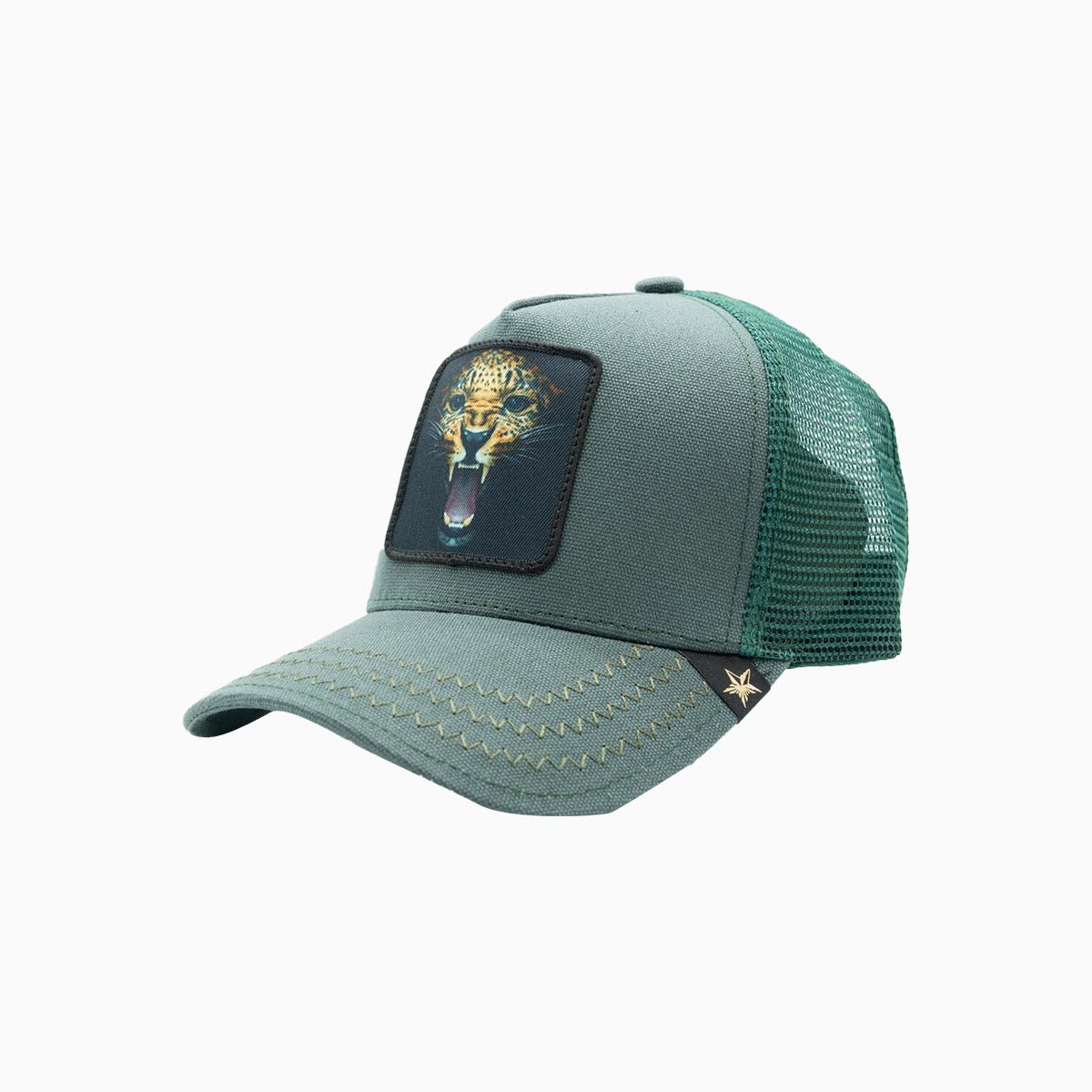The Light Green Gold Star Chita Trucker Hat