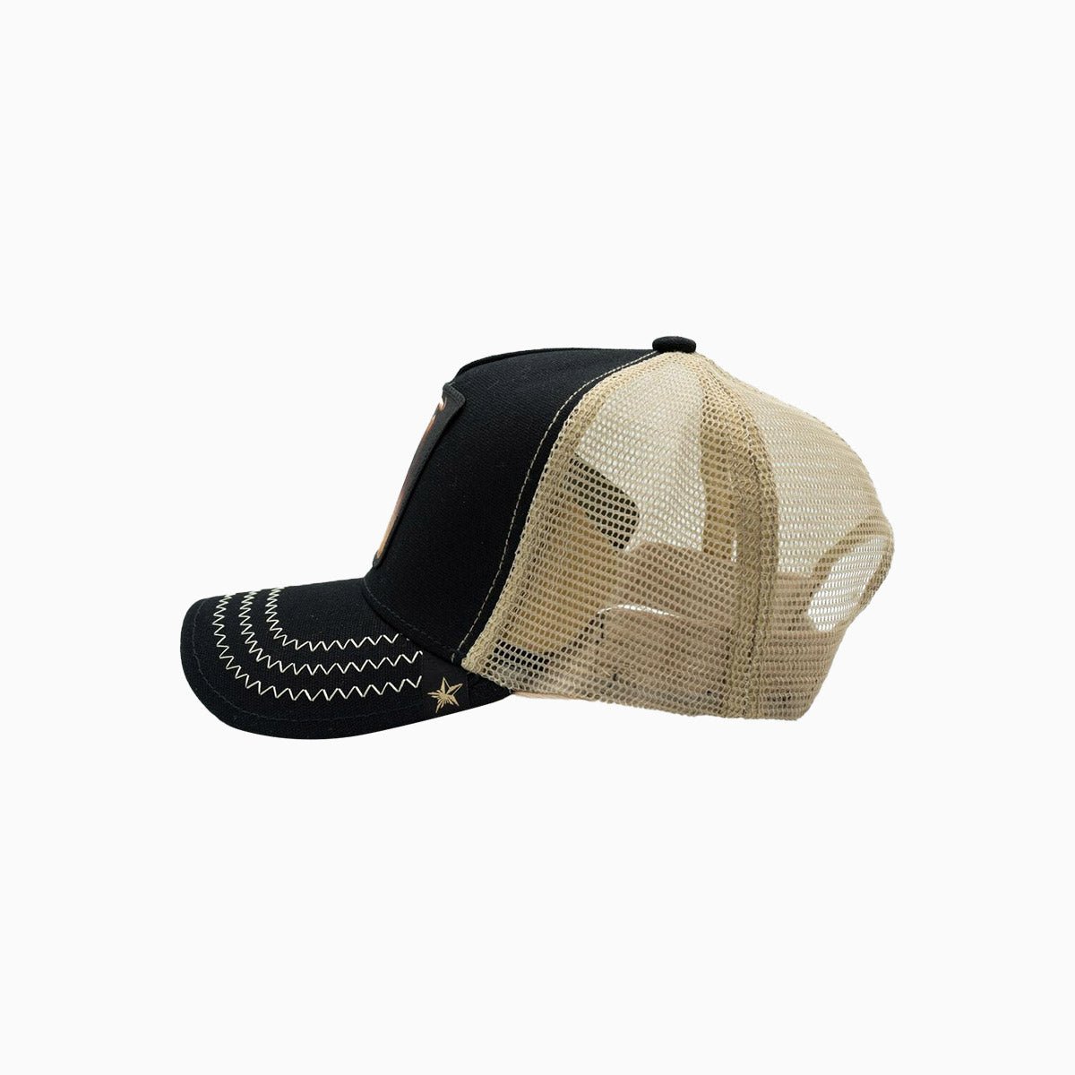 The Bull Black Beige Trucker Hat