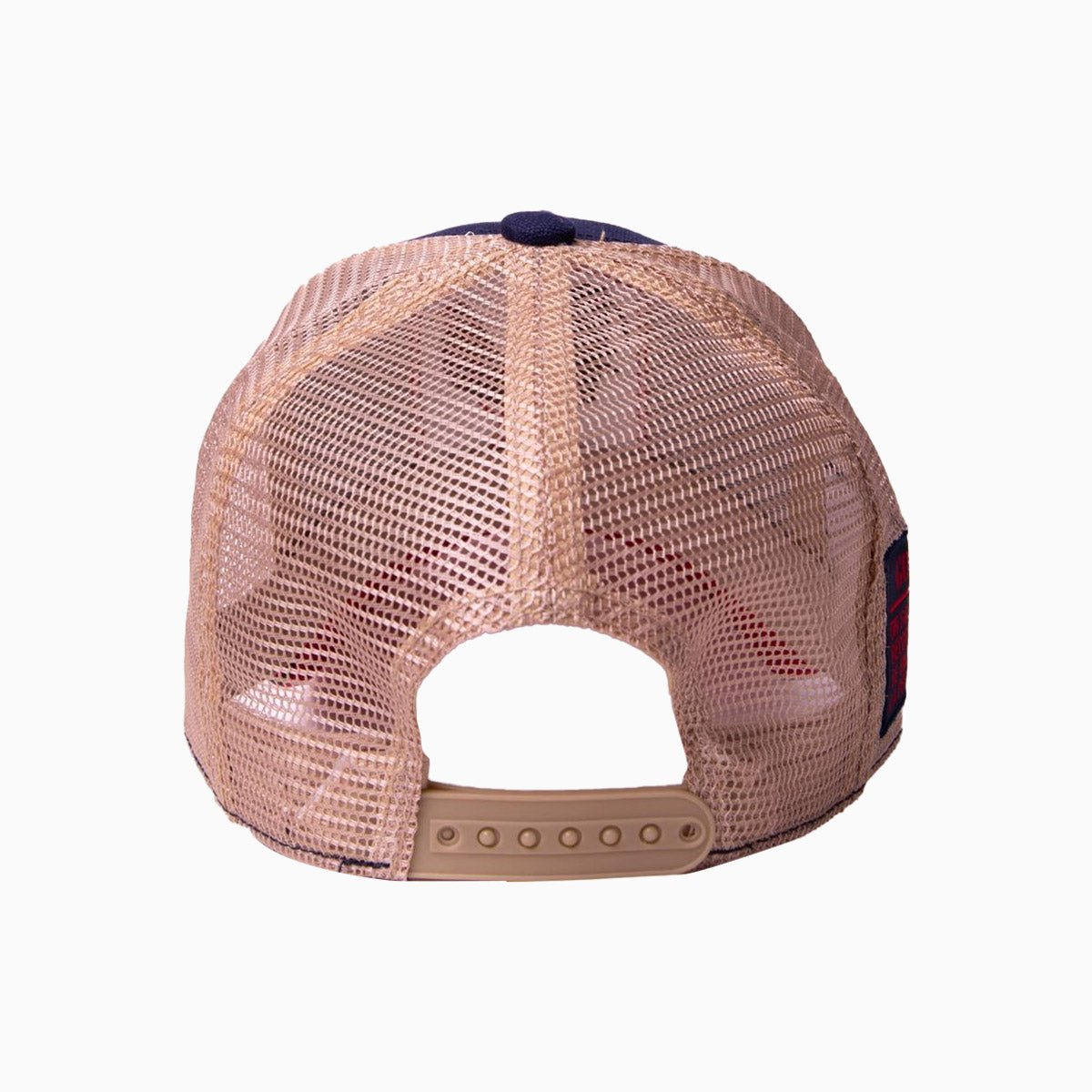 The Rooster Red Blue Beige Trucker Hat