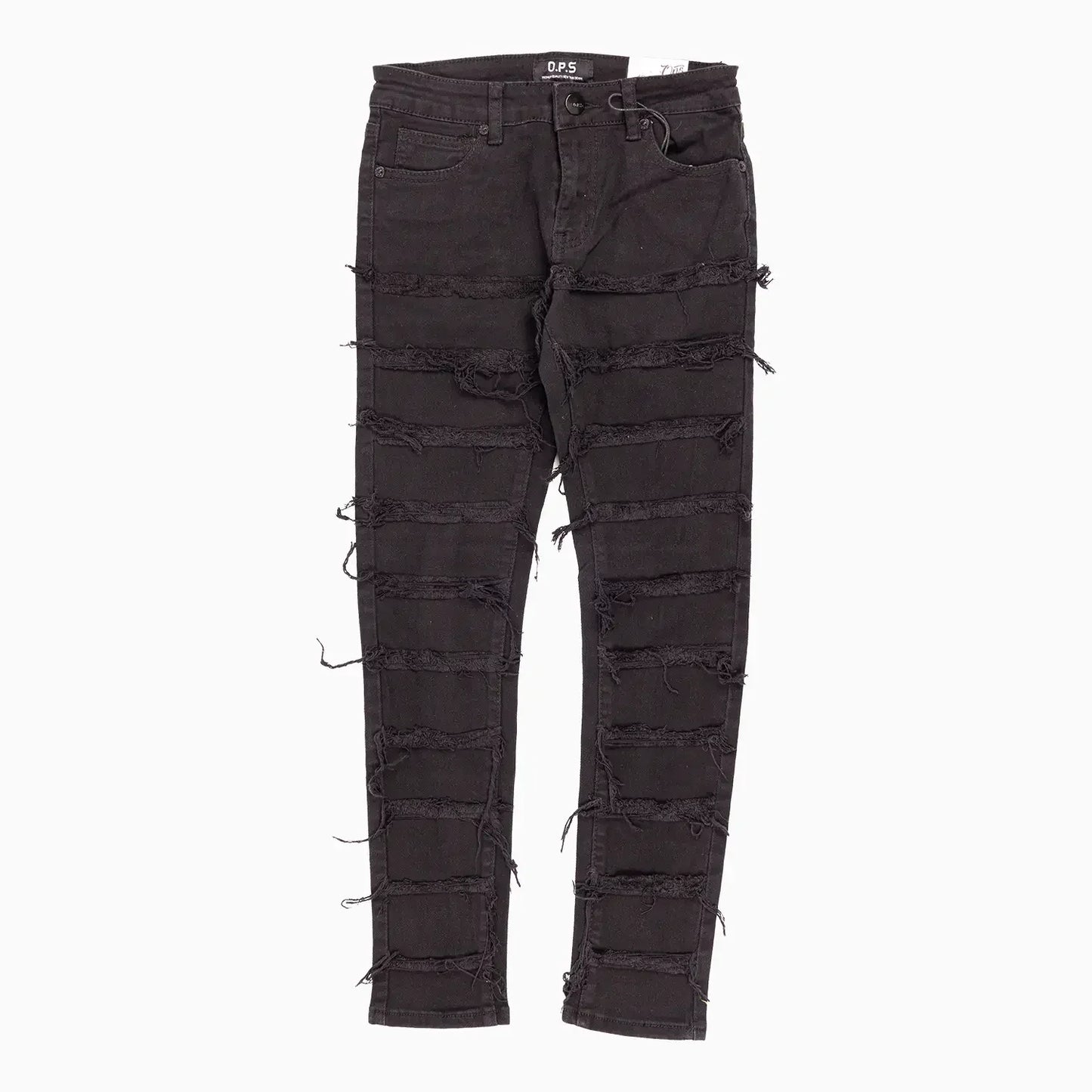 Kid's Black Distressed Ripped Denim Jeans Pant