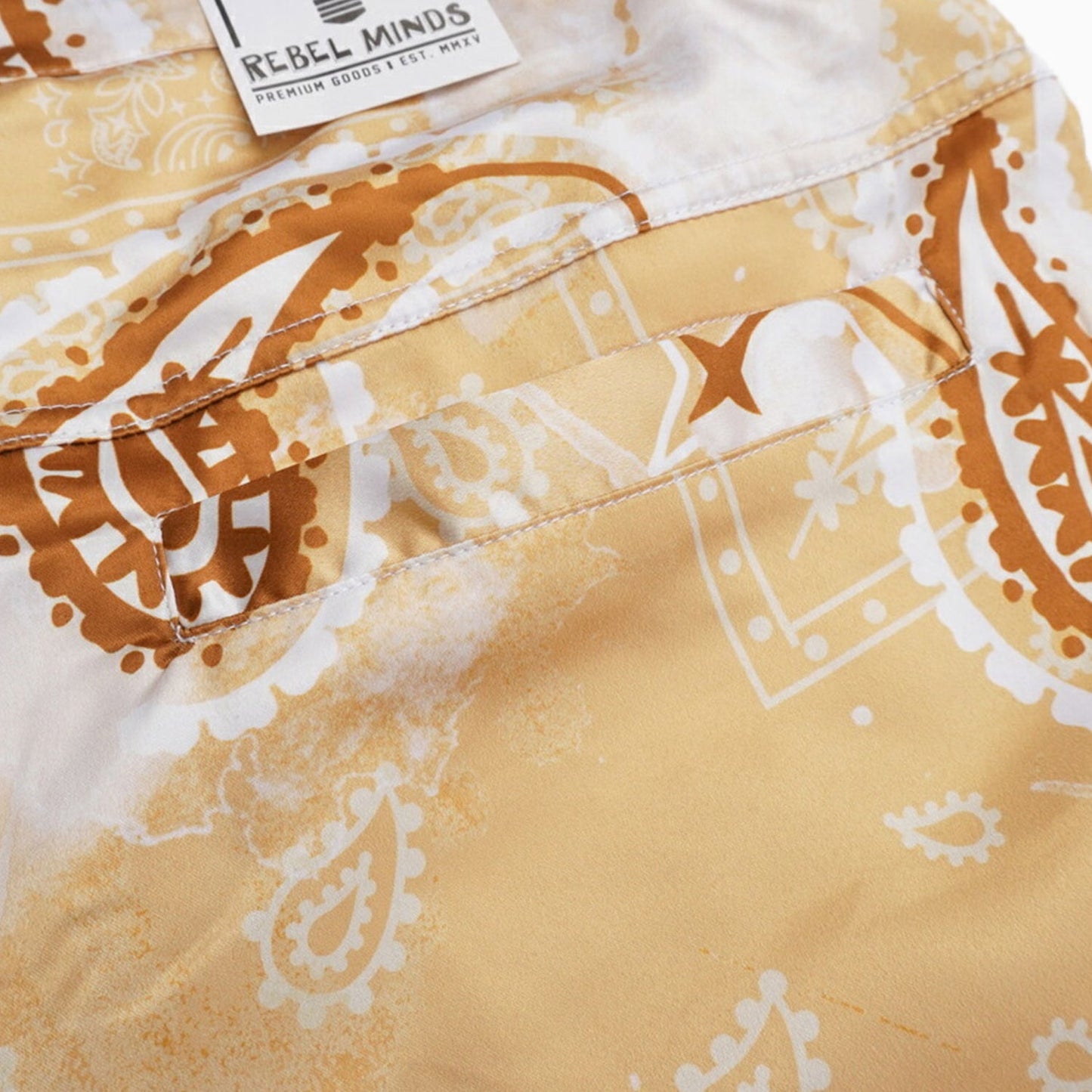 Men's Paisley Satin Shirts And Shorts Outfit