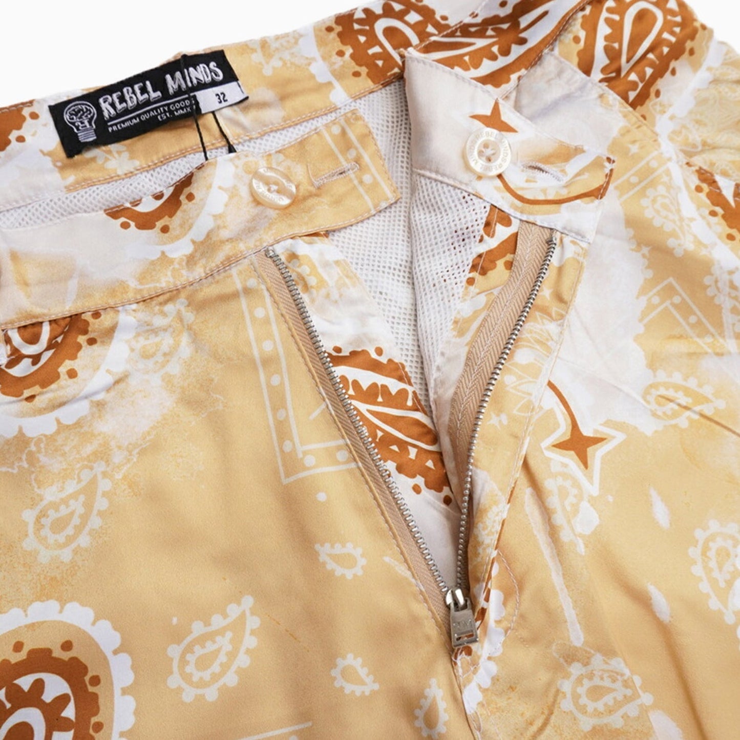 Men's Paisley Satin Shirts And Shorts Outfit
