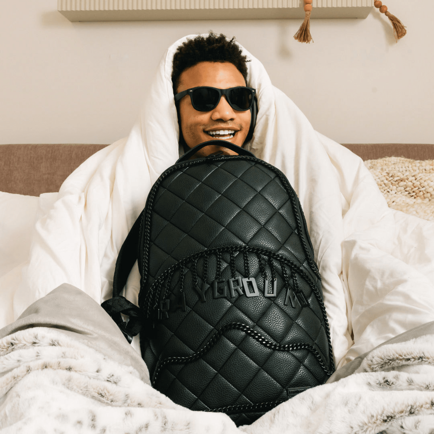 Quilted Logo Backpack