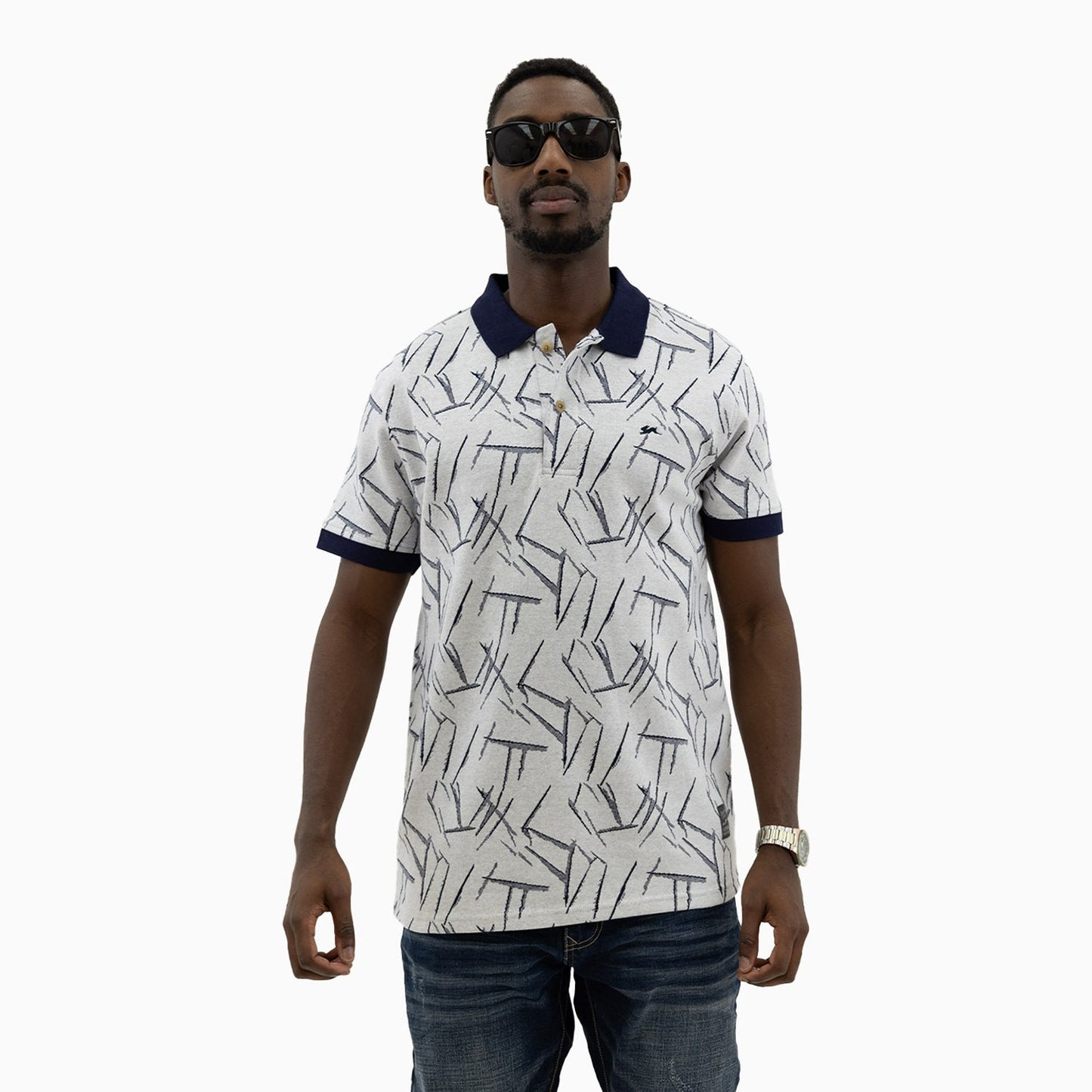 Men's Ridge Thunderbolt Jacquard Polo Shirt