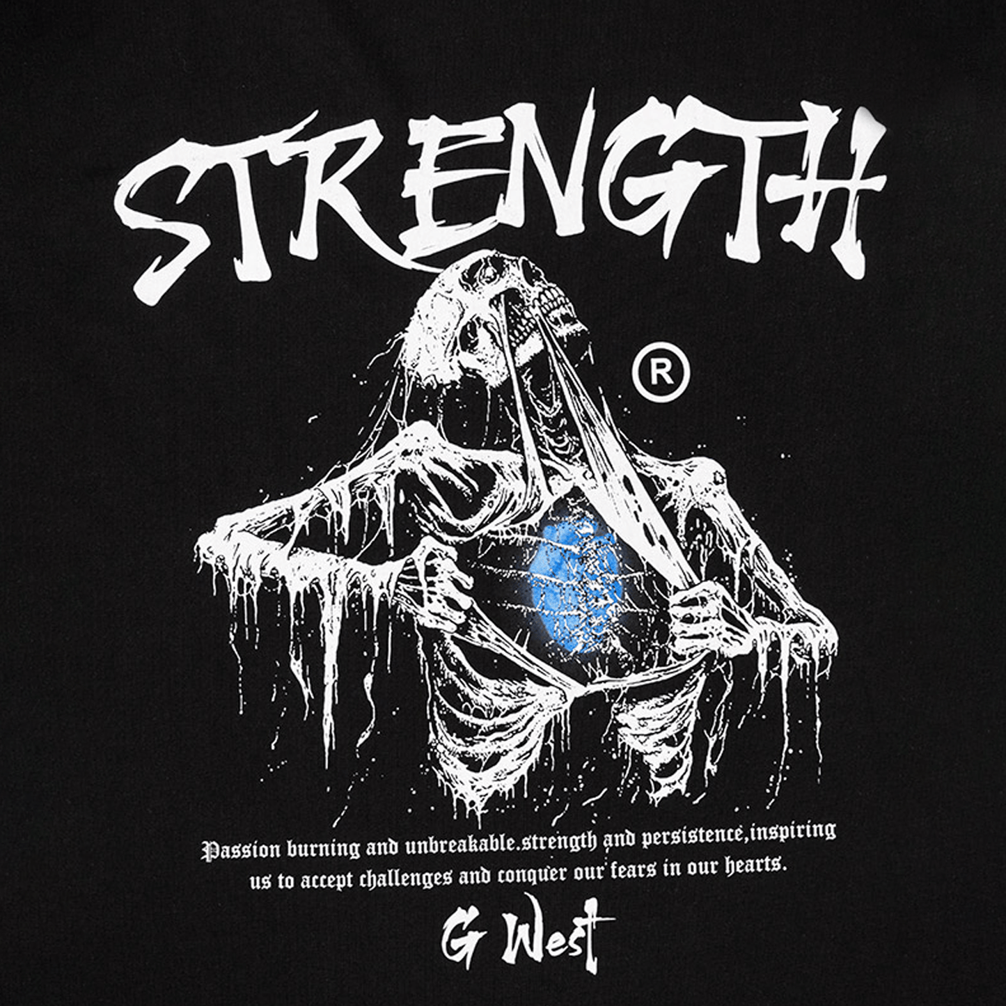 Men's Strength Skeleton Crew Neck T Shirt