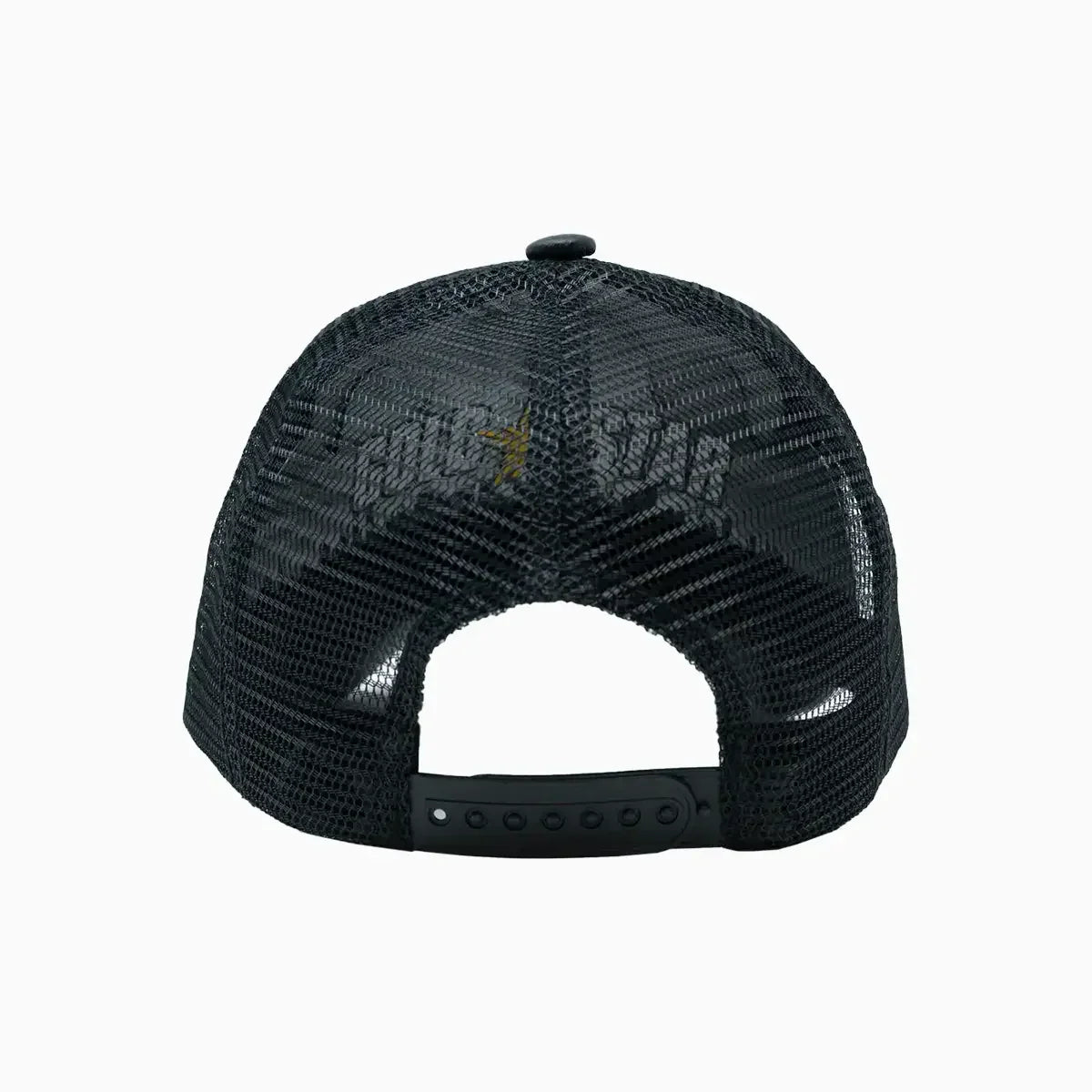 Goat Black Leather Trucker Hat