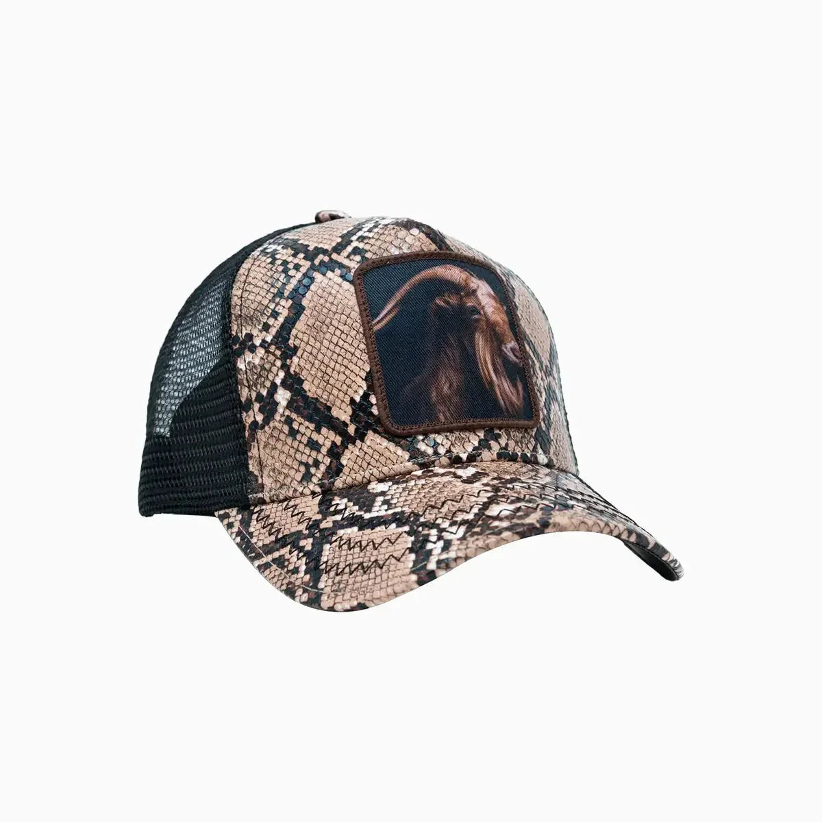 Goat Brown Leather Trucker Hat