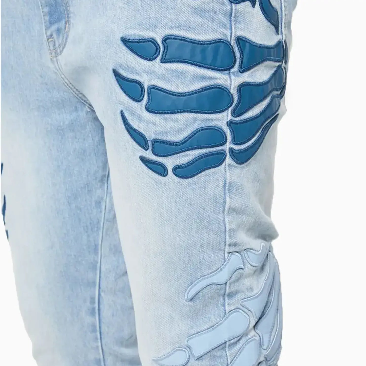 Men's Aqua Blue Hell Dragger Denim Pant