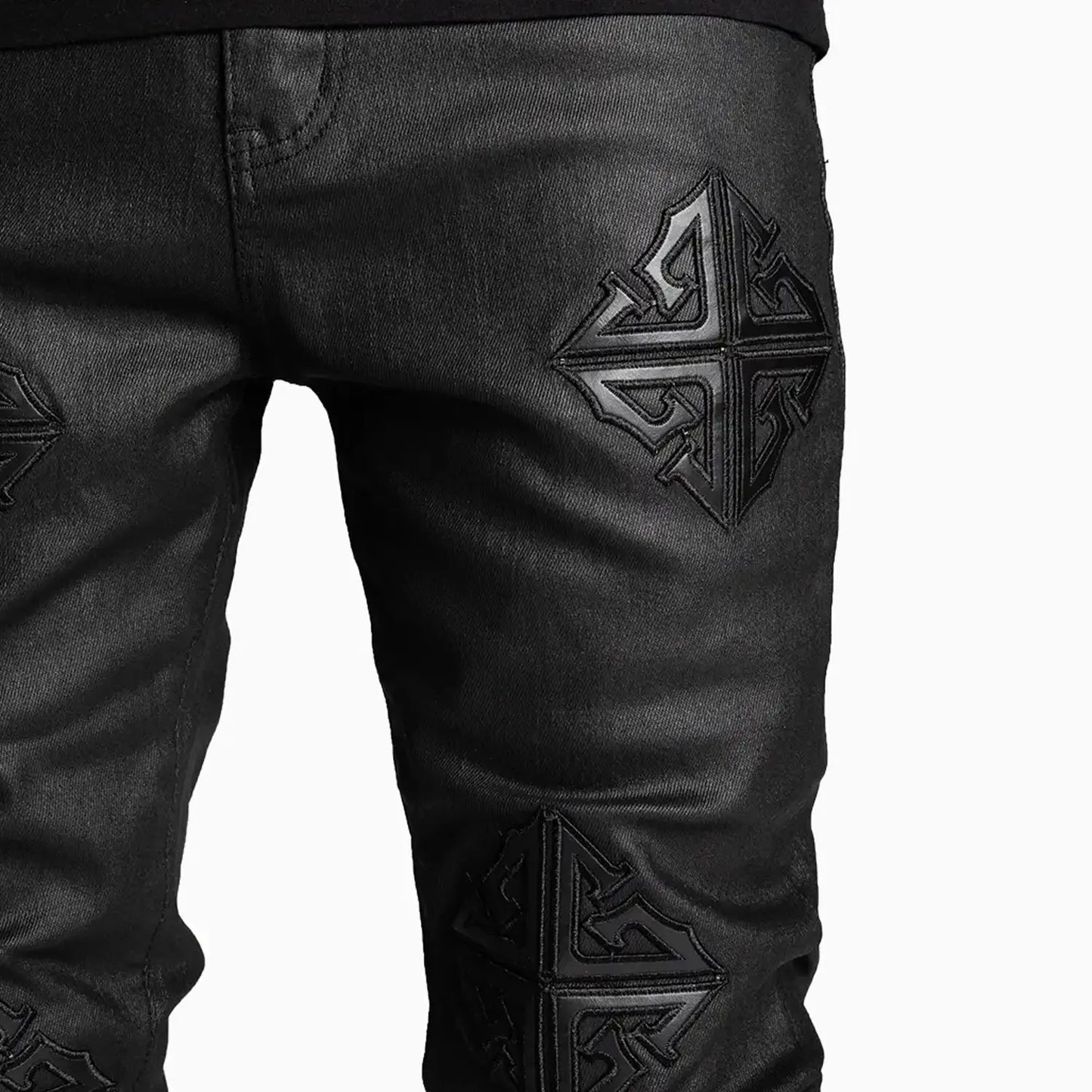 Men's Obsidian Black Icon Stacked Denim Pant