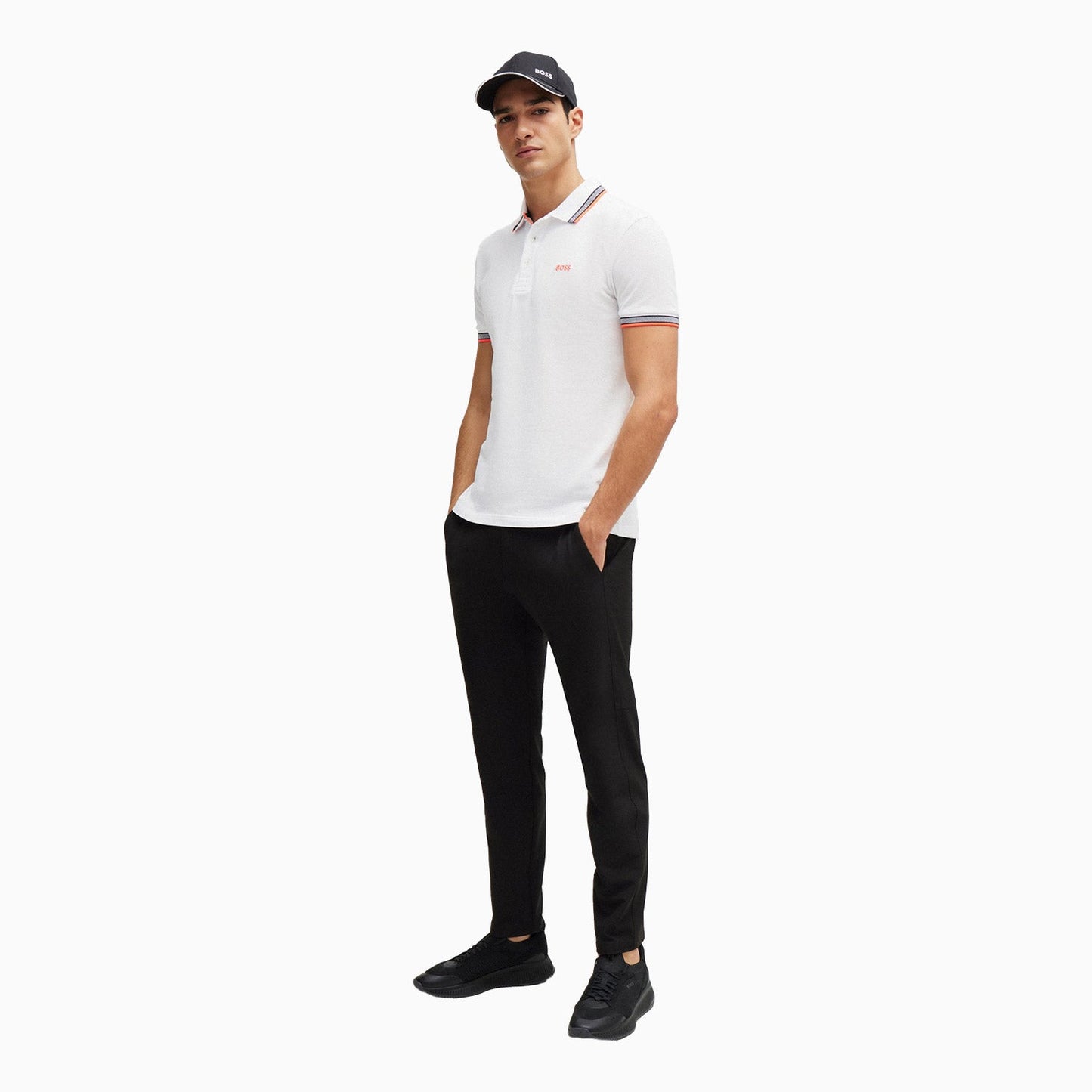 Men's Cotton-Pique Polo Shirt With Contrast Logo