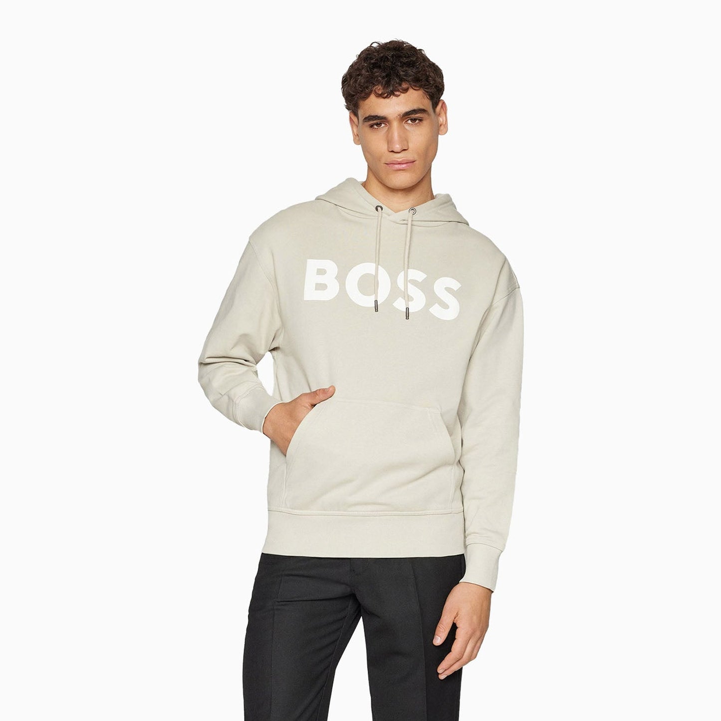 Men's Logo Print Hoodie In French Terry Cotton