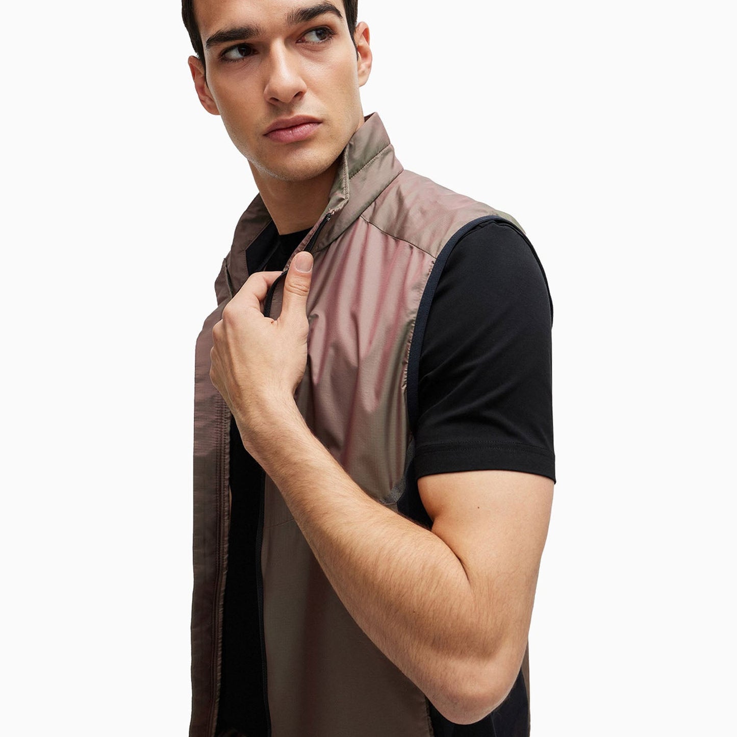 Men's Stretch Cotton Regular Fit T-Shirt With Contrast Logo