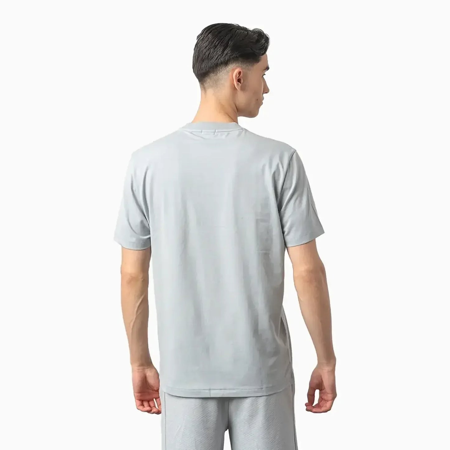 Men's Stretch Cotton Regular Fit T-Shirt With Contrast Logo