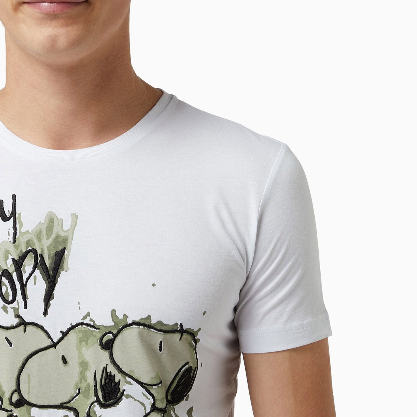 Men's Triple Snoopy Crew Neck T-Shirt