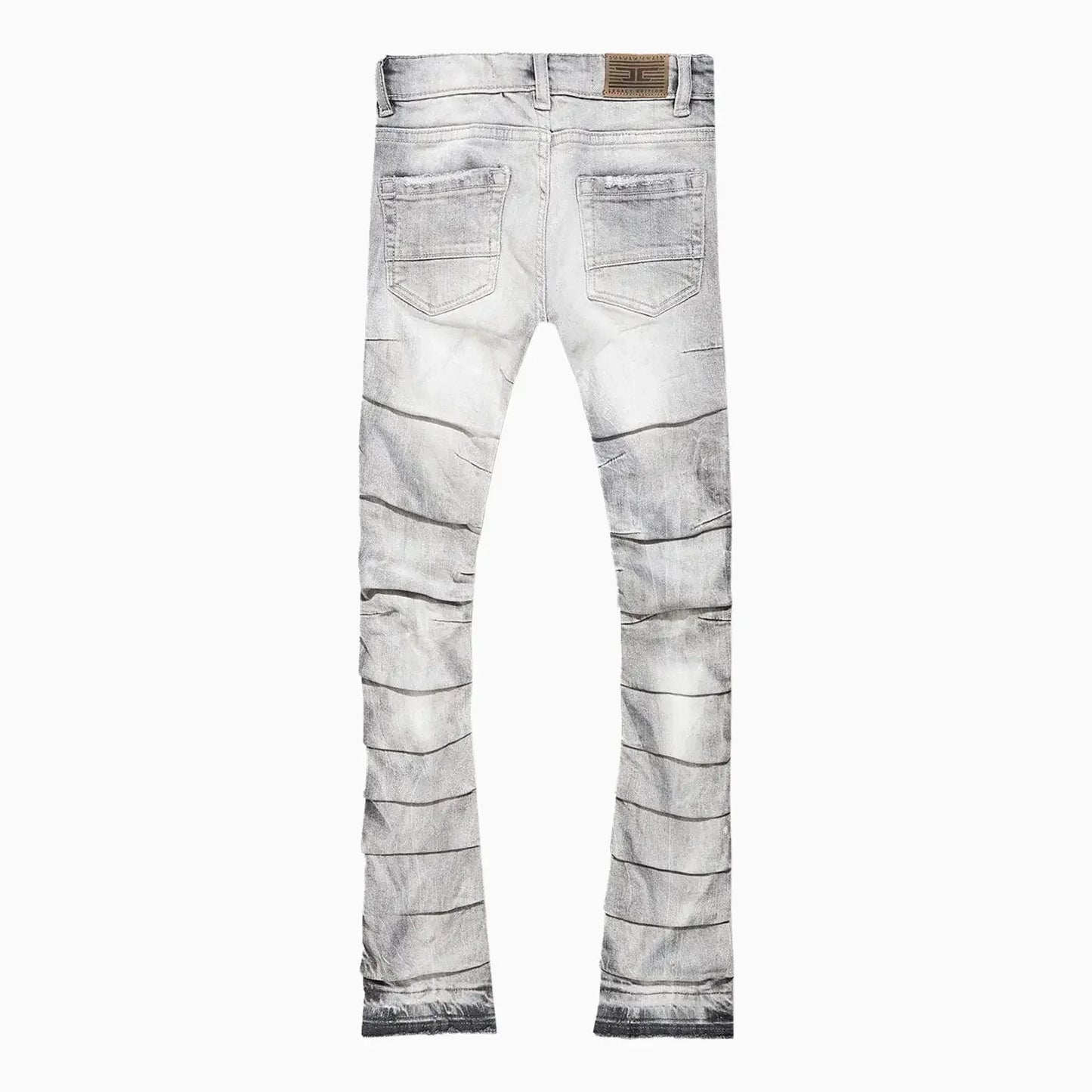 Men's Pleated Side Seam Shredded Jeans Pant