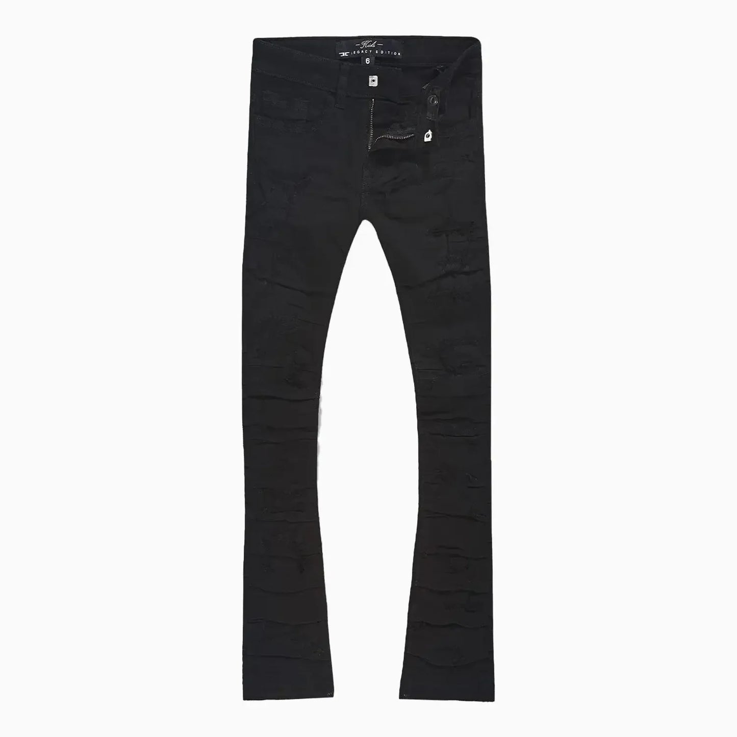 Men's Pleated Side Seam Shredded Jeans Pant