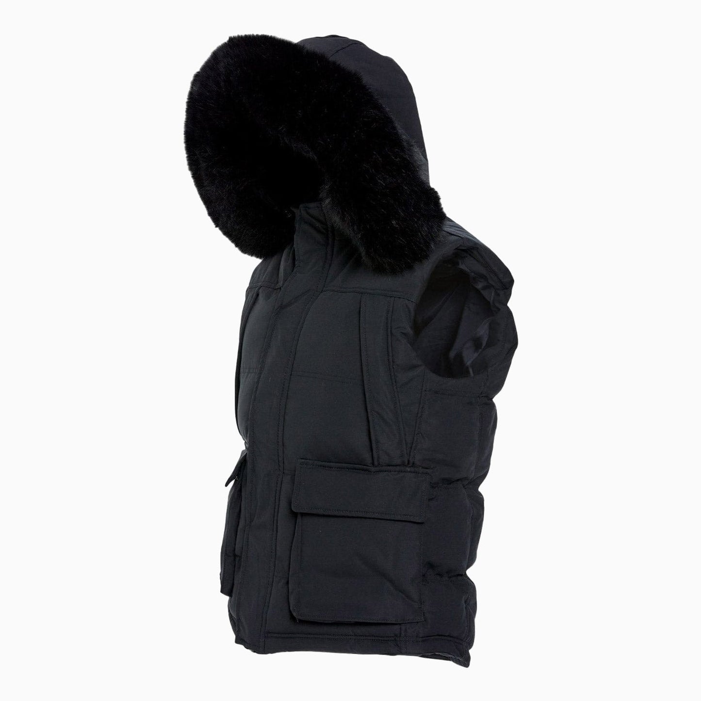 Men's Yukon Fur Lined Hooded Puffer Vest