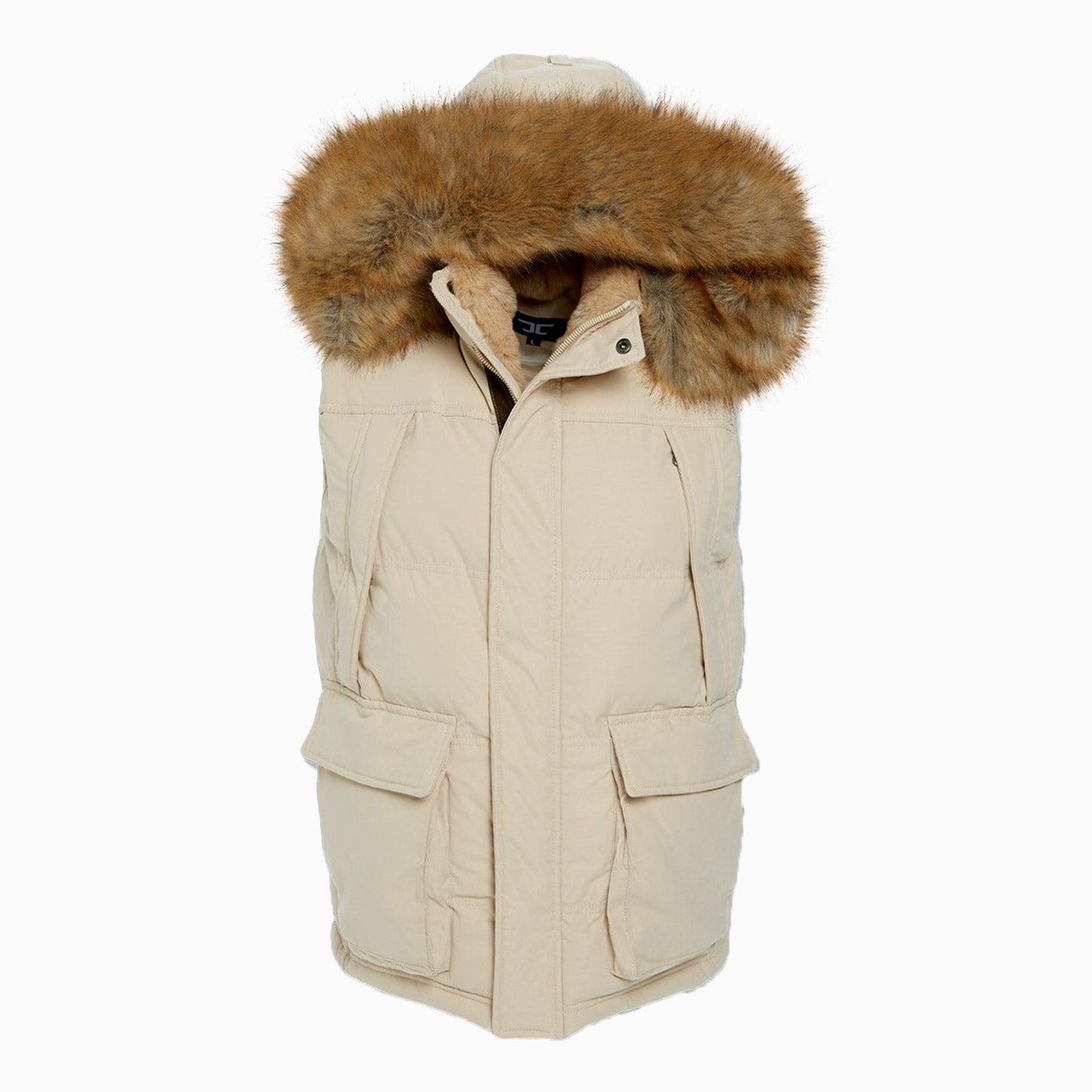 Men's Yukon Fur Lined Hooded Puffer Vest