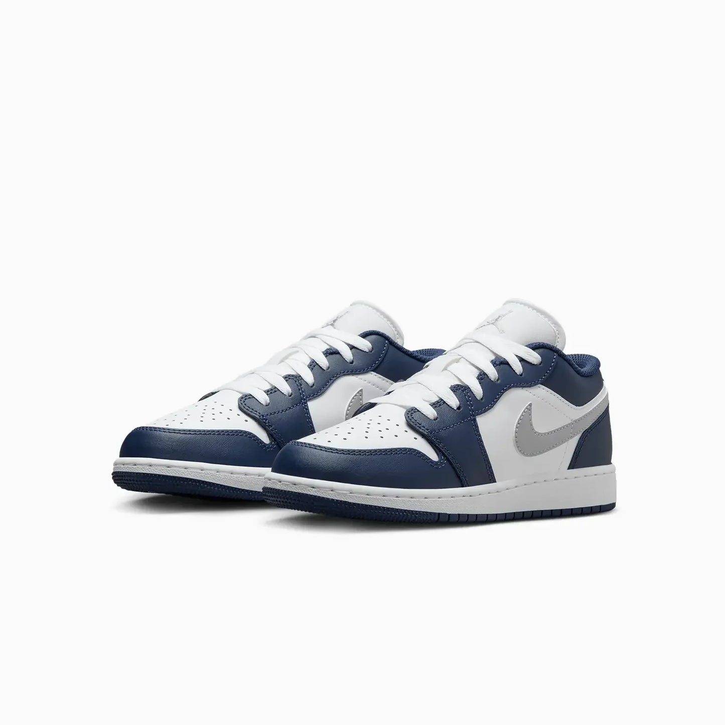 Kid's Air Jordan 1 Low "Midnight Navy Wolf Grey" Grade School