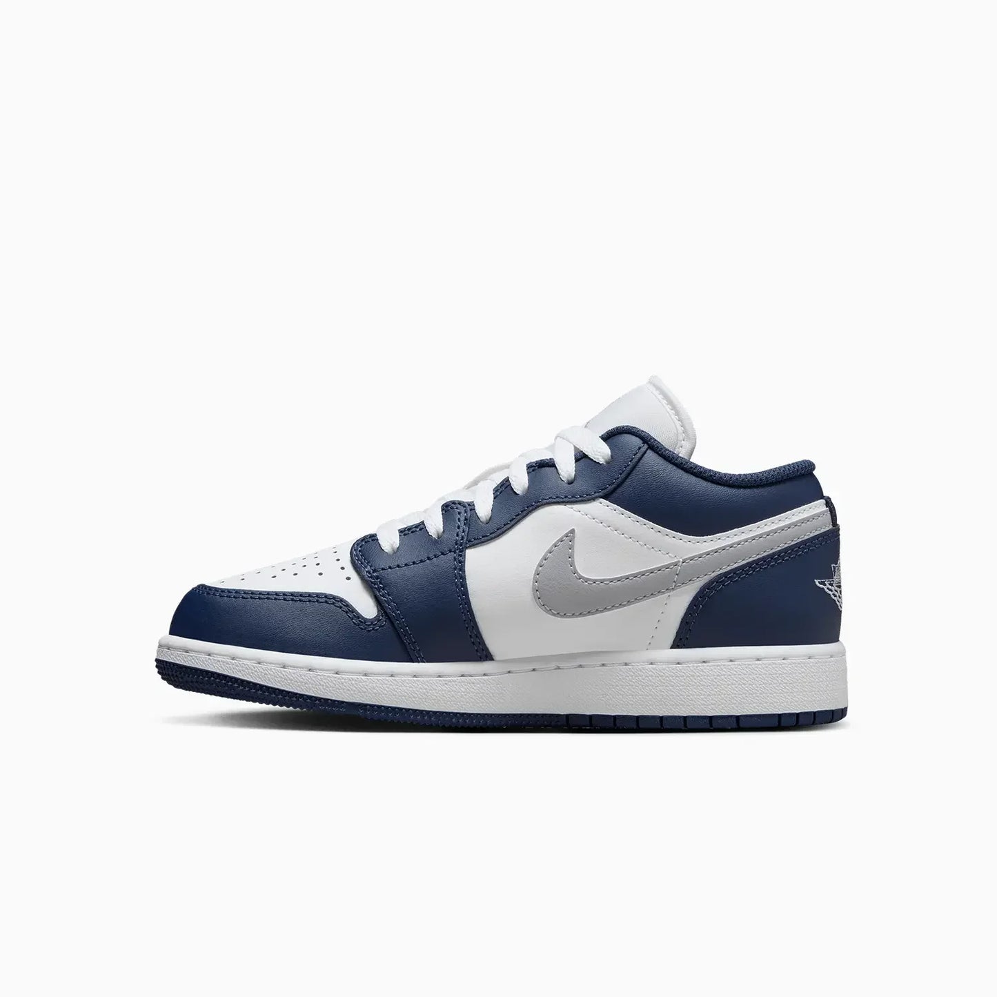 Kid's Air Jordan 1 Low "Midnight Navy Wolf Grey" Grade School