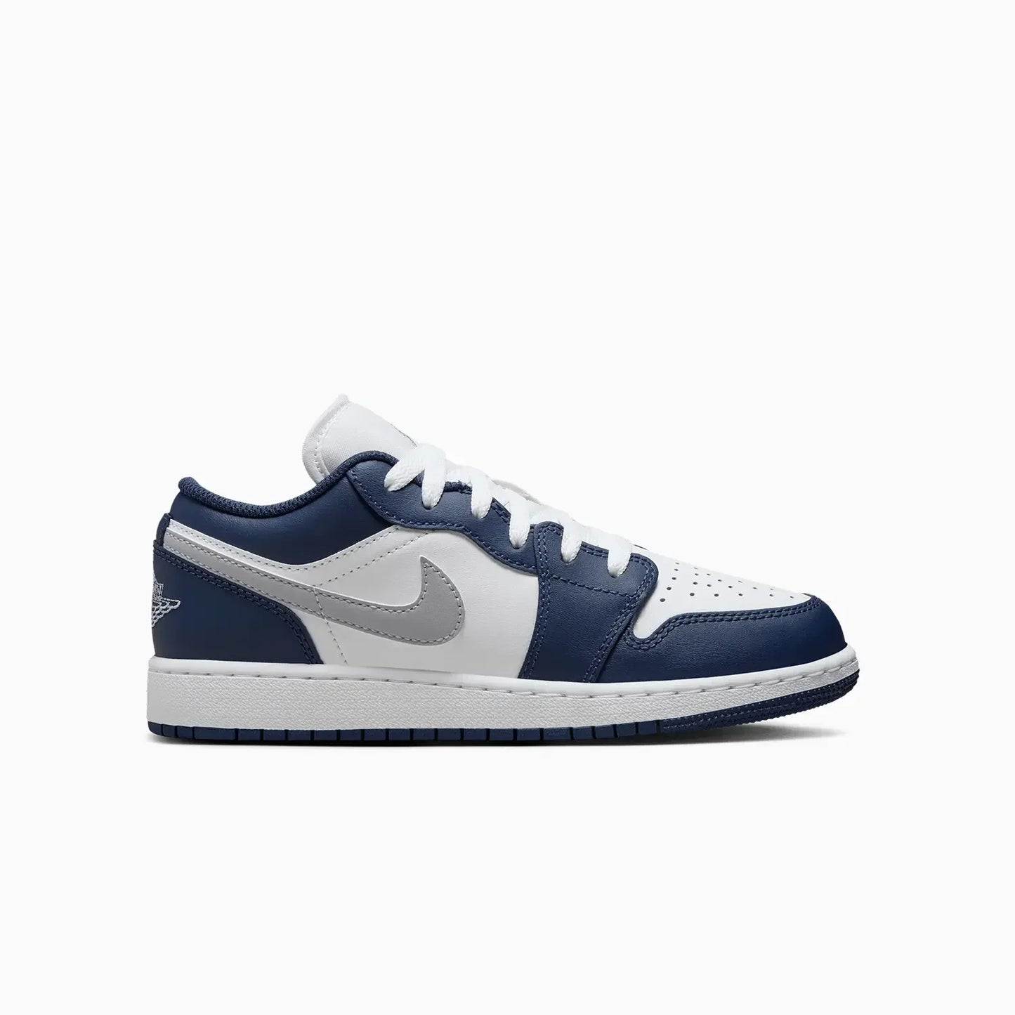 Kid's Air Jordan 1 Low "Midnight Navy Wolf Grey" Grade School