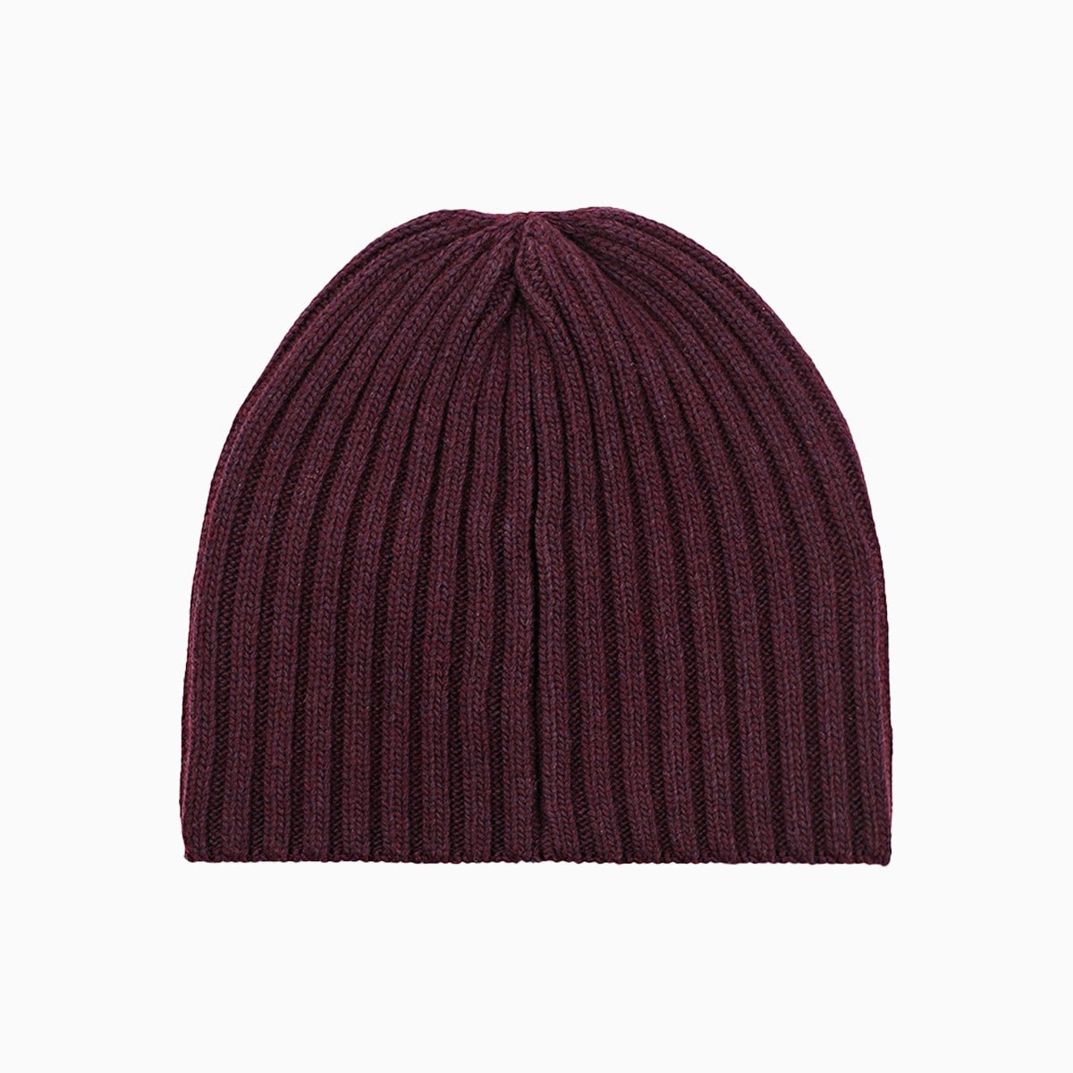Ribbed Wool Knit Beanie Hat