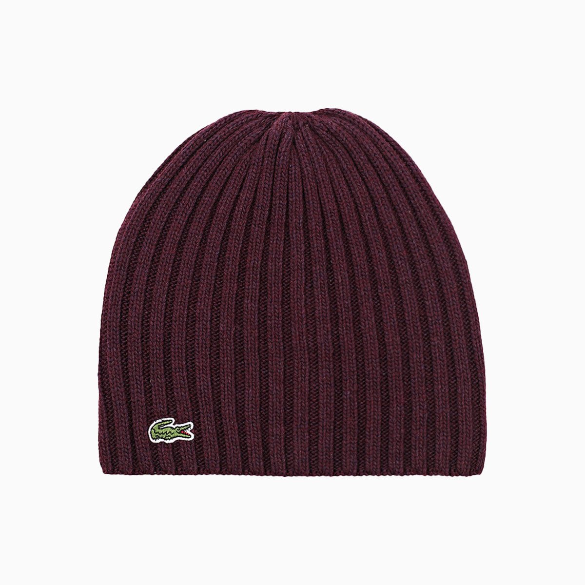 Ribbed Wool Knit Beanie Hat