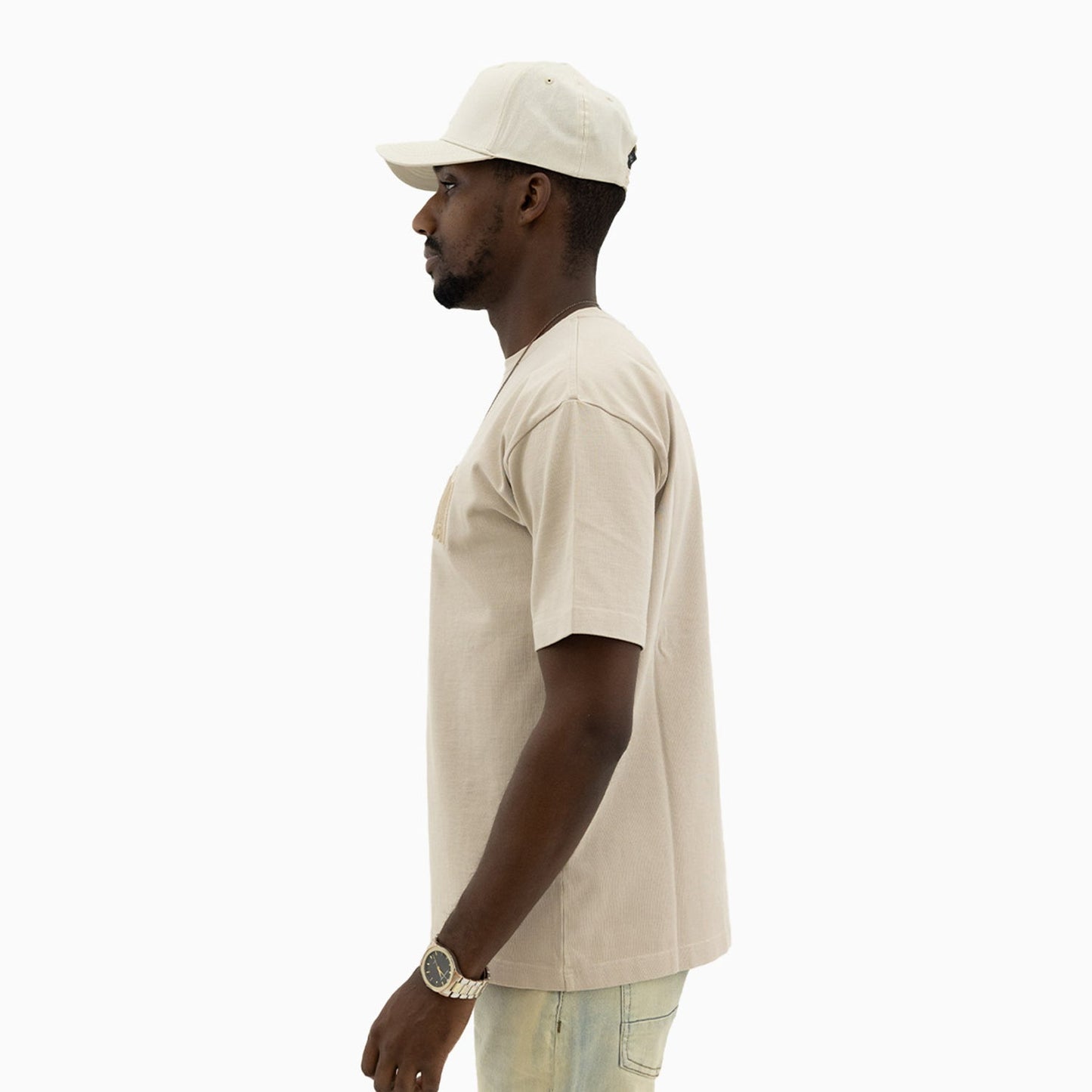 Men's Short Sleeve T-Shirt With Velvet Embroidery