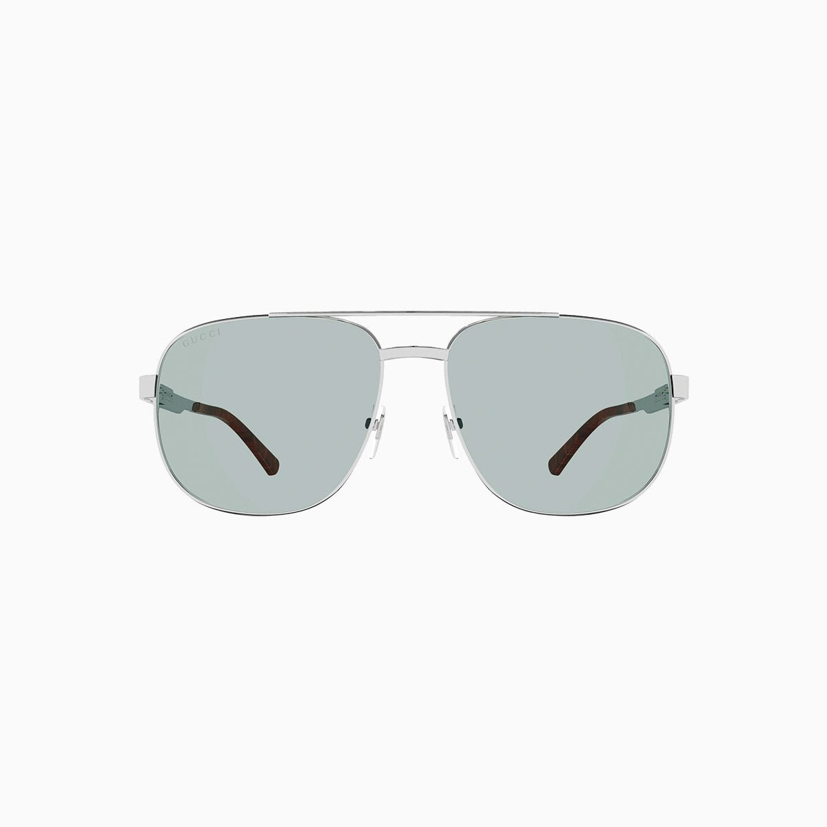 Men's Gucci Logo Silver Green Sunglasses
