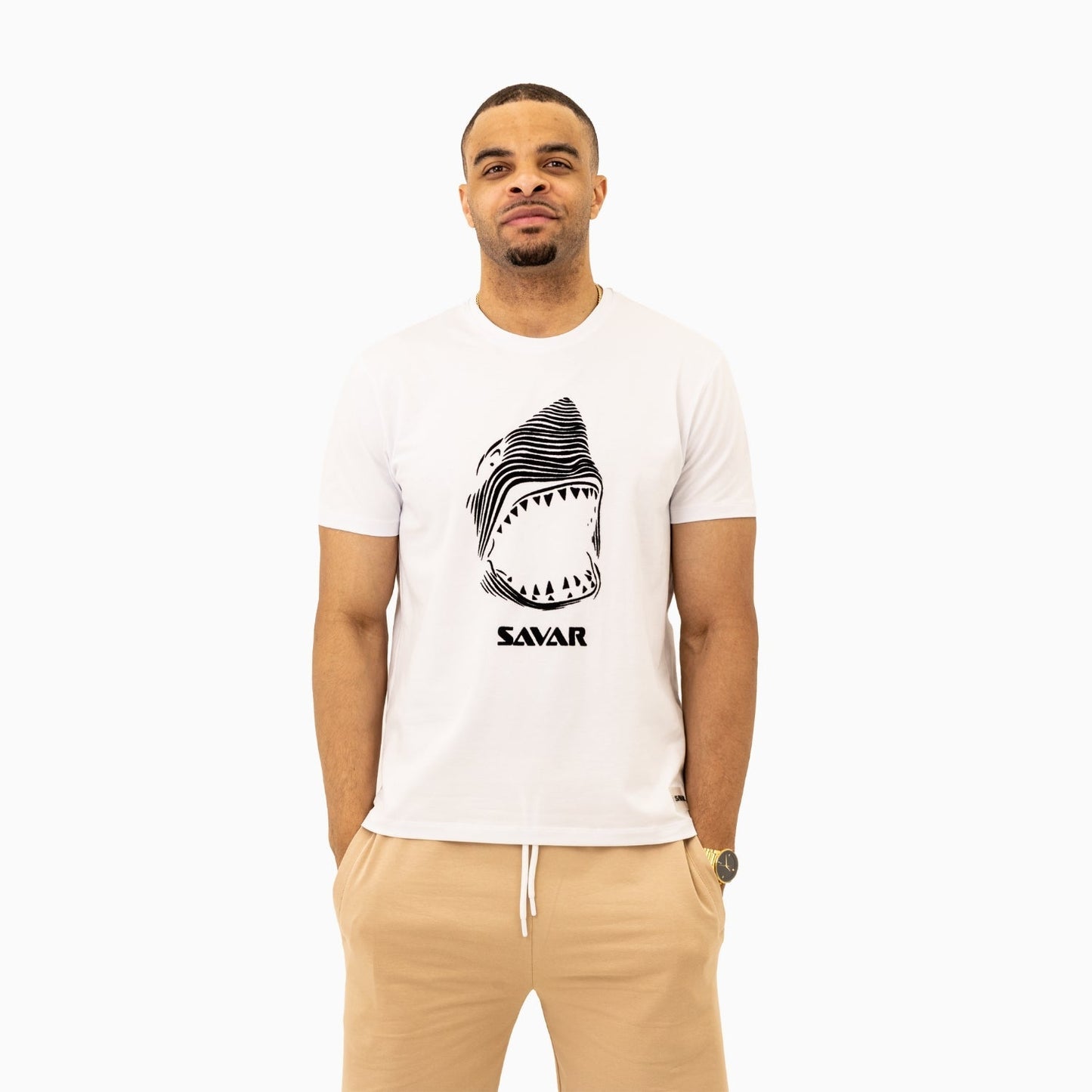 Men's Savar Shark Short Sleeve Logo T-Shirt