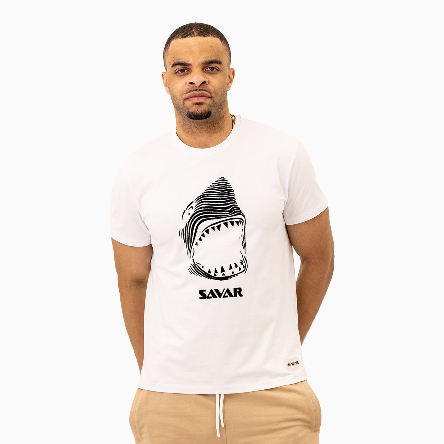 Men's Savar Shark Short Sleeve Logo T-Shirt