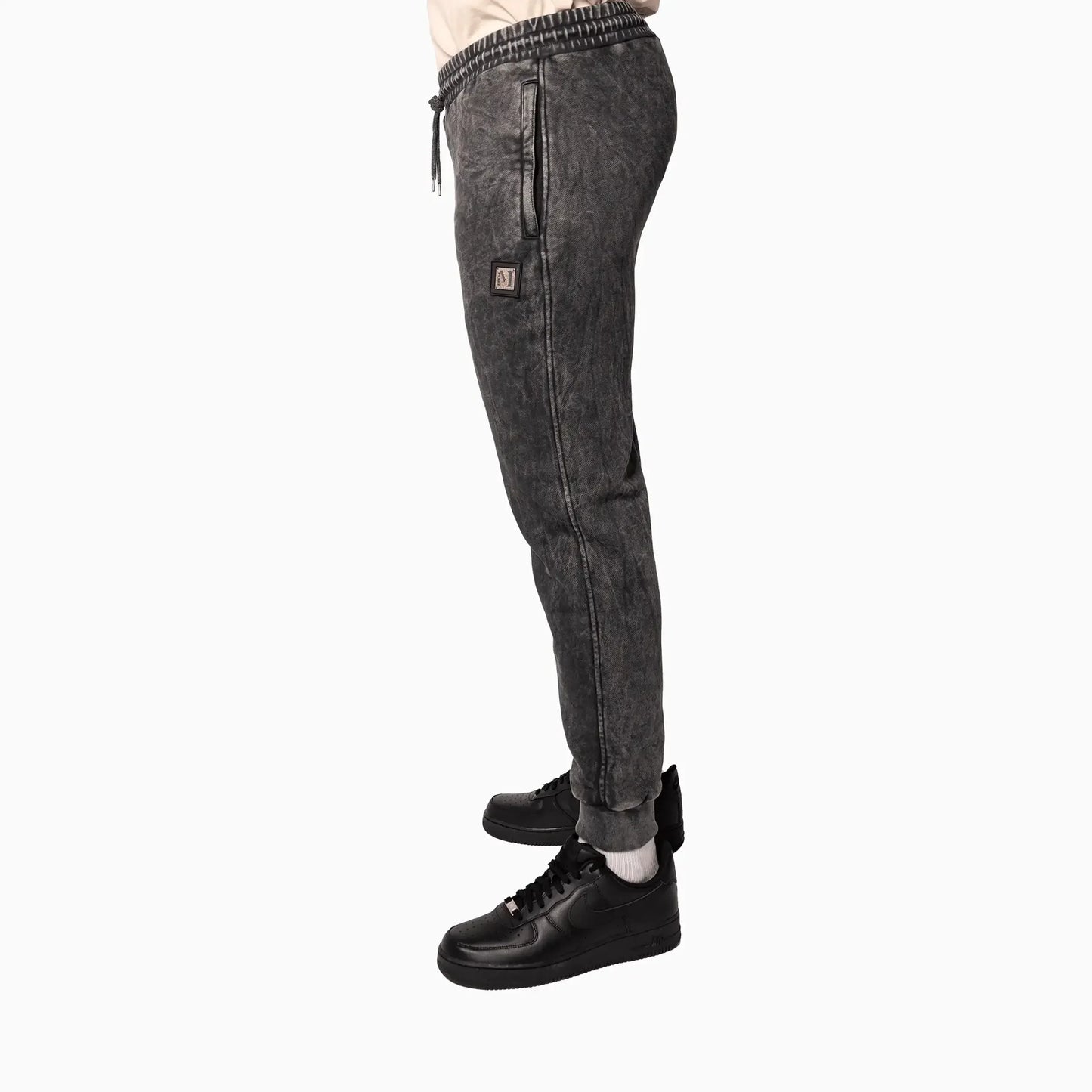 Men's Sportswear Washed Black Sweat Pant