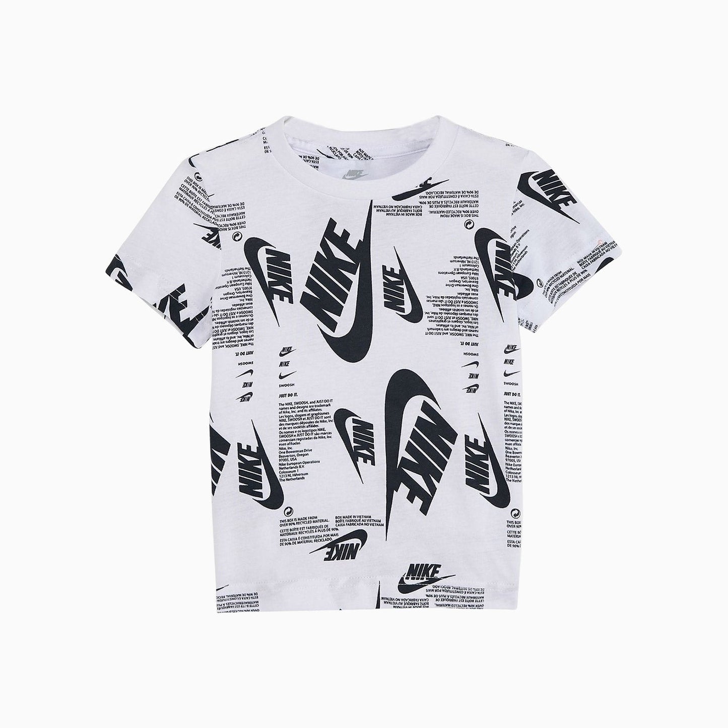 Kid's Futura Branding T Shirt And Shorts Outfit