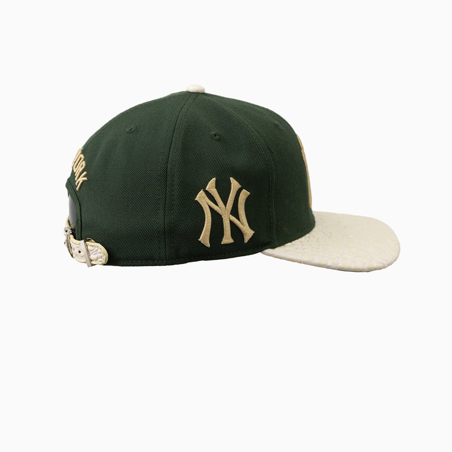 New York Yankees MLB Leather Visor Strapback Hat