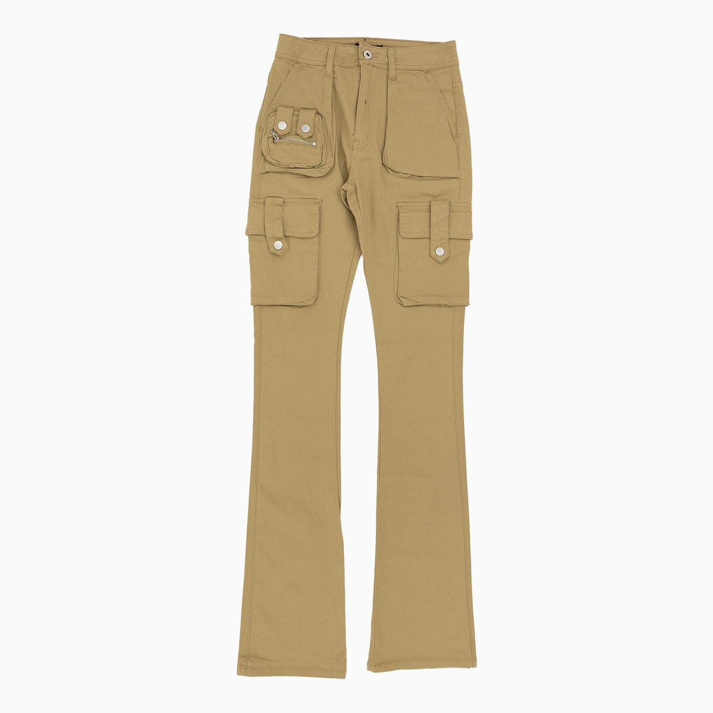 Women's Twill Cargo Pockets Stacked Pant