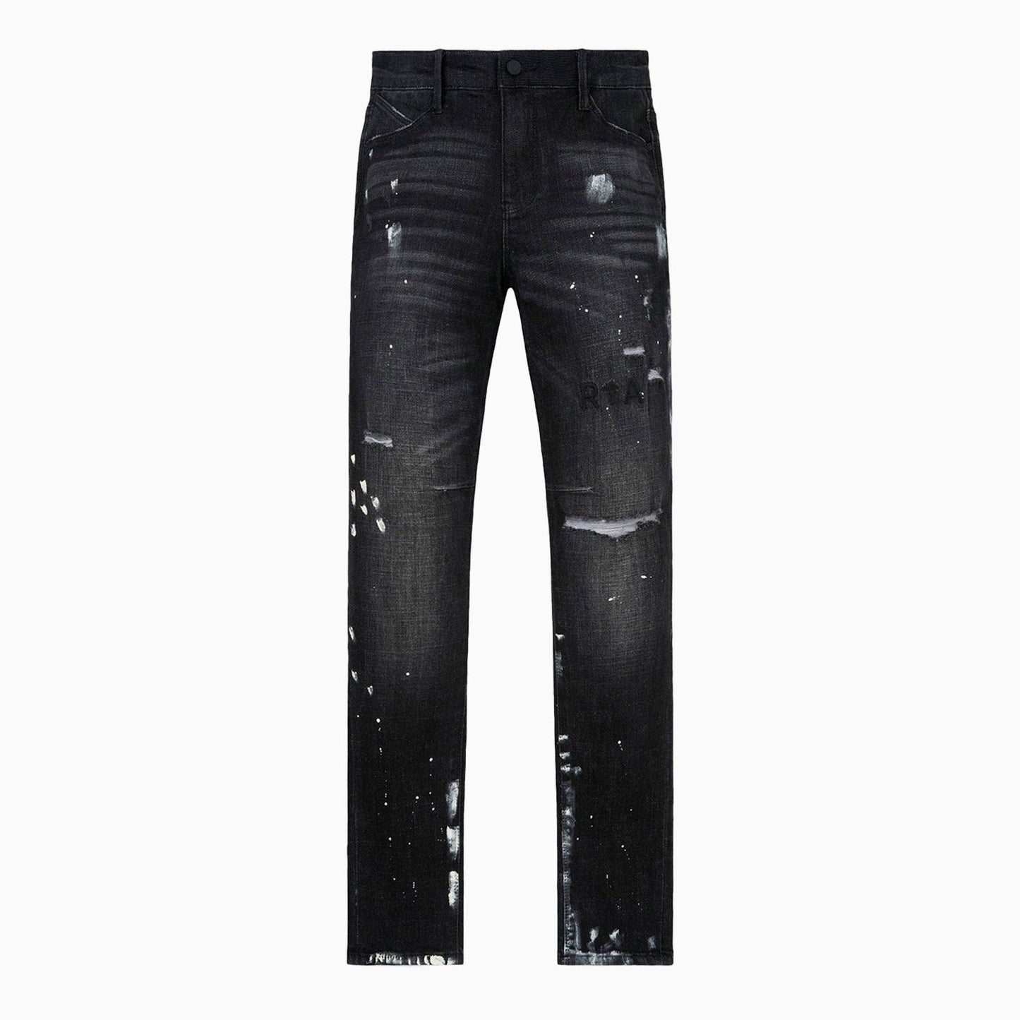Men's Clayton Distressed Charcoal Paint Denim Pant