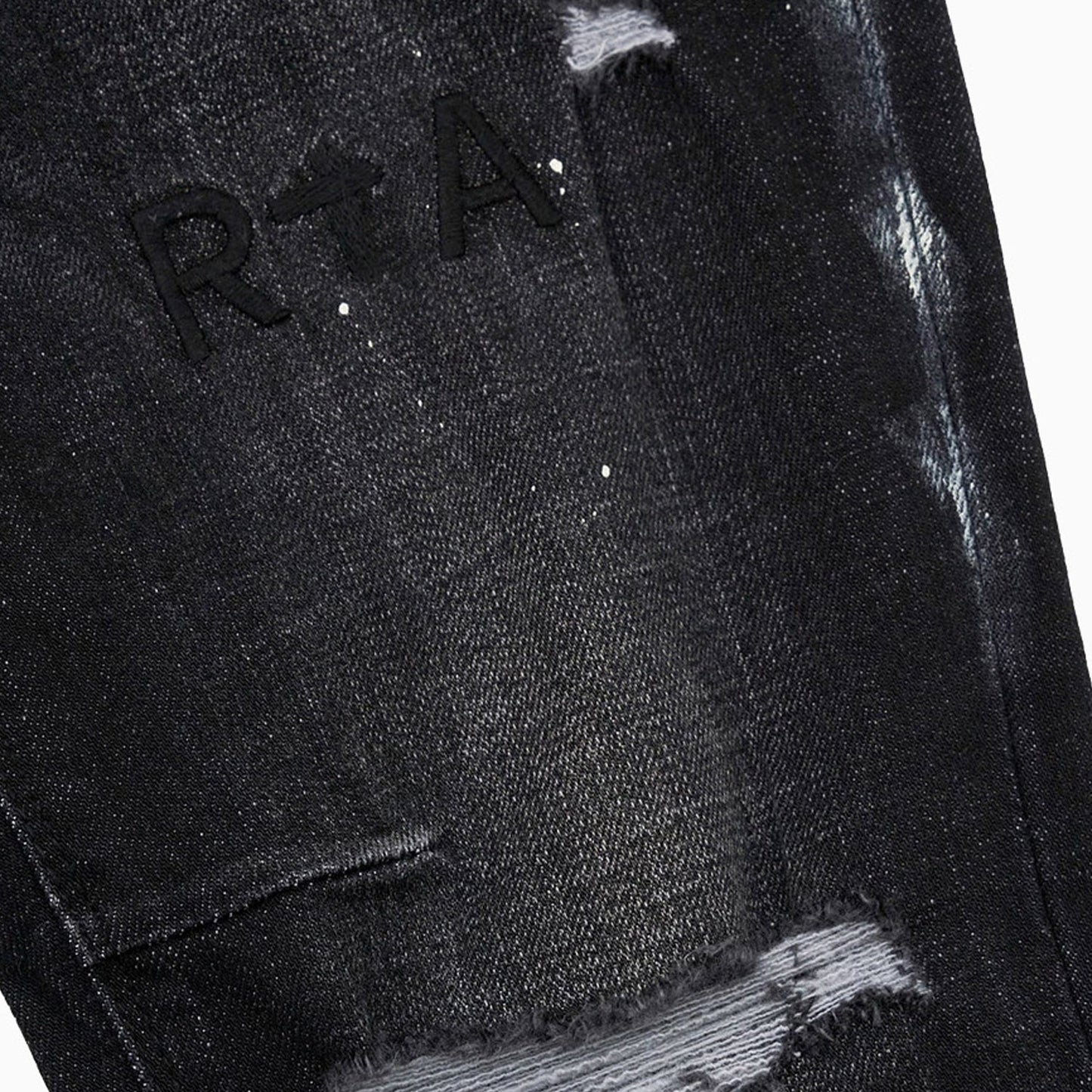 Men's Clayton Distressed Charcoal Paint Denim Pant