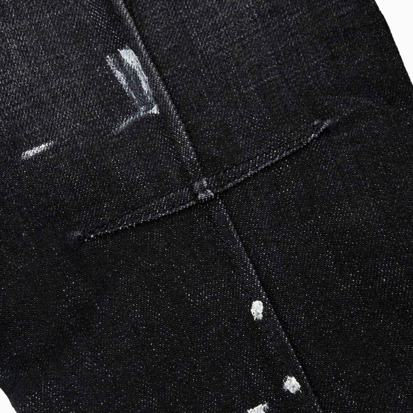 Men's Clayton Distressed Charcoal Paint Denim Pant