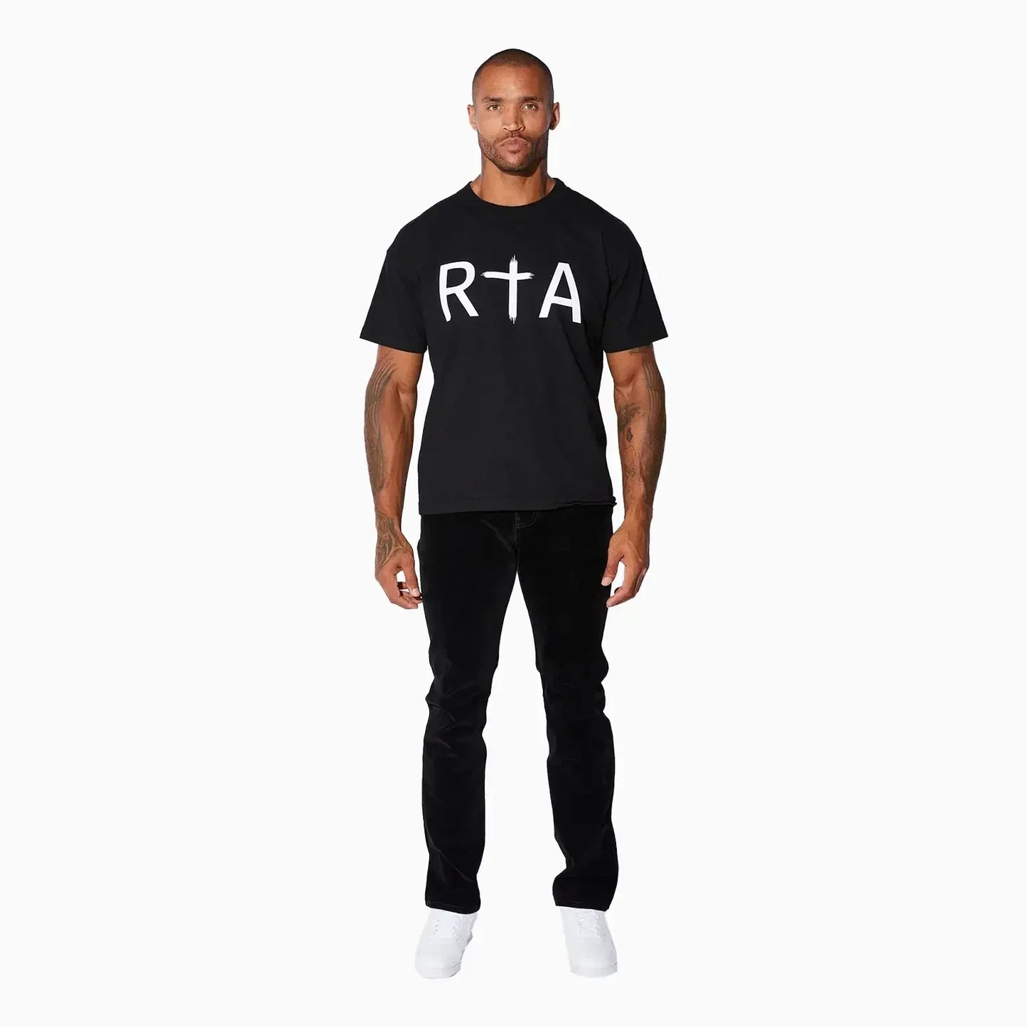 Men's Short Sleeve White Logo T-Shirt