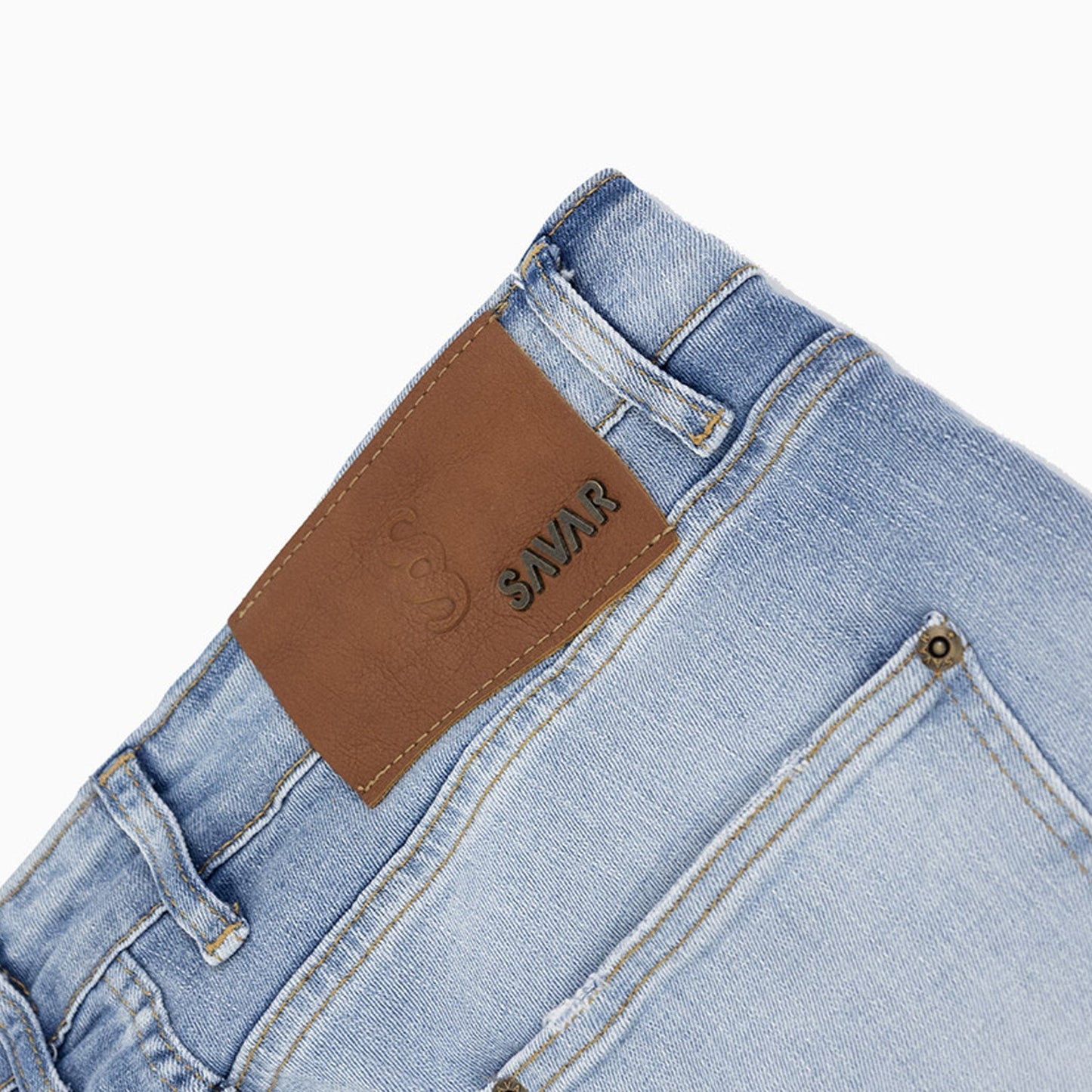 Men's Ribbed Light Blue Slim Denim Pant