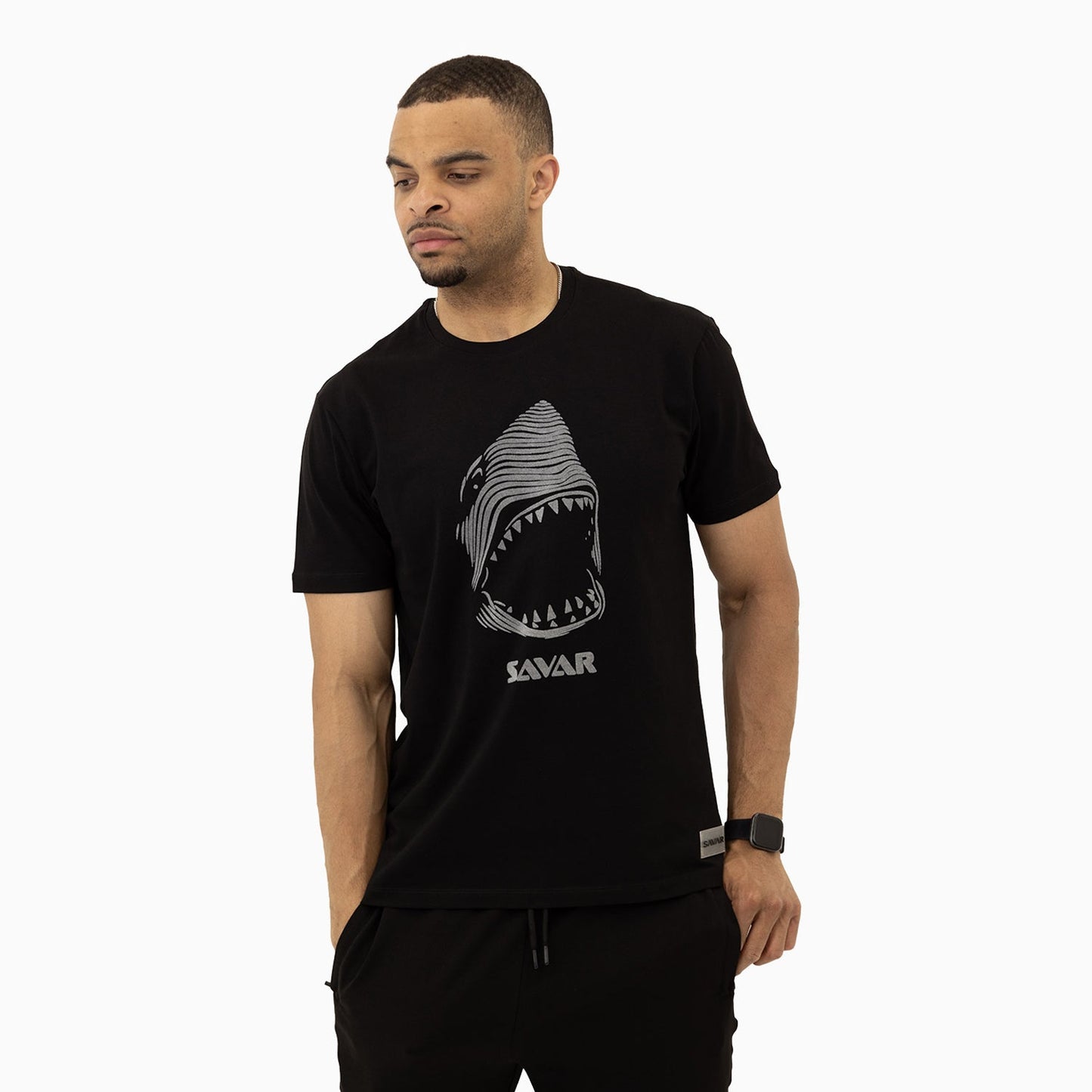 Men's Savar Shark Short Sleeve Logo T-Shirt