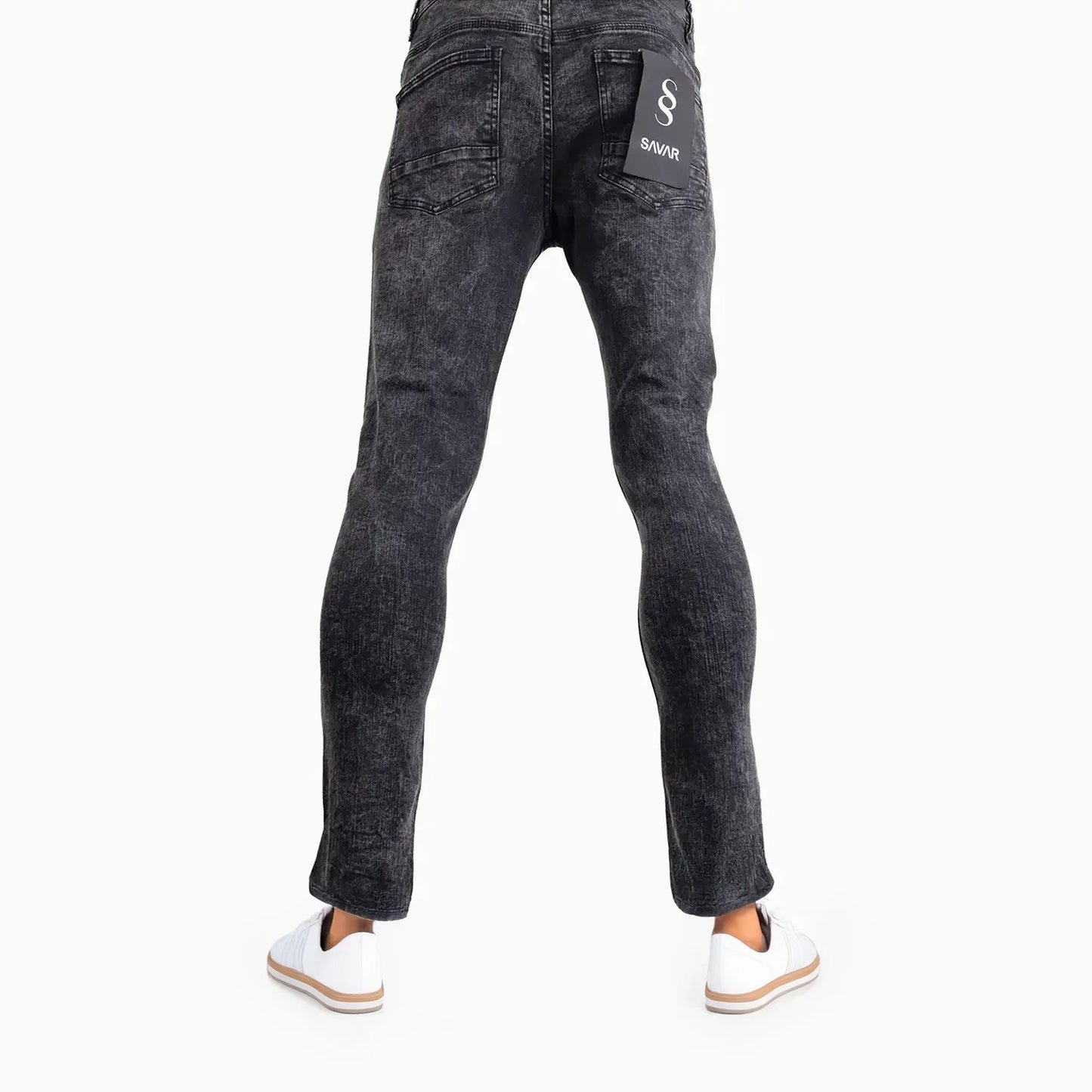 Men's Slim Fit Plain Washed Jeans Pant