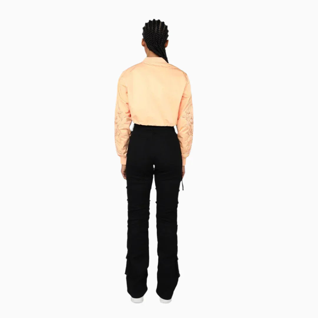 Women's High Rise Side Pinched Stack Twill Pant