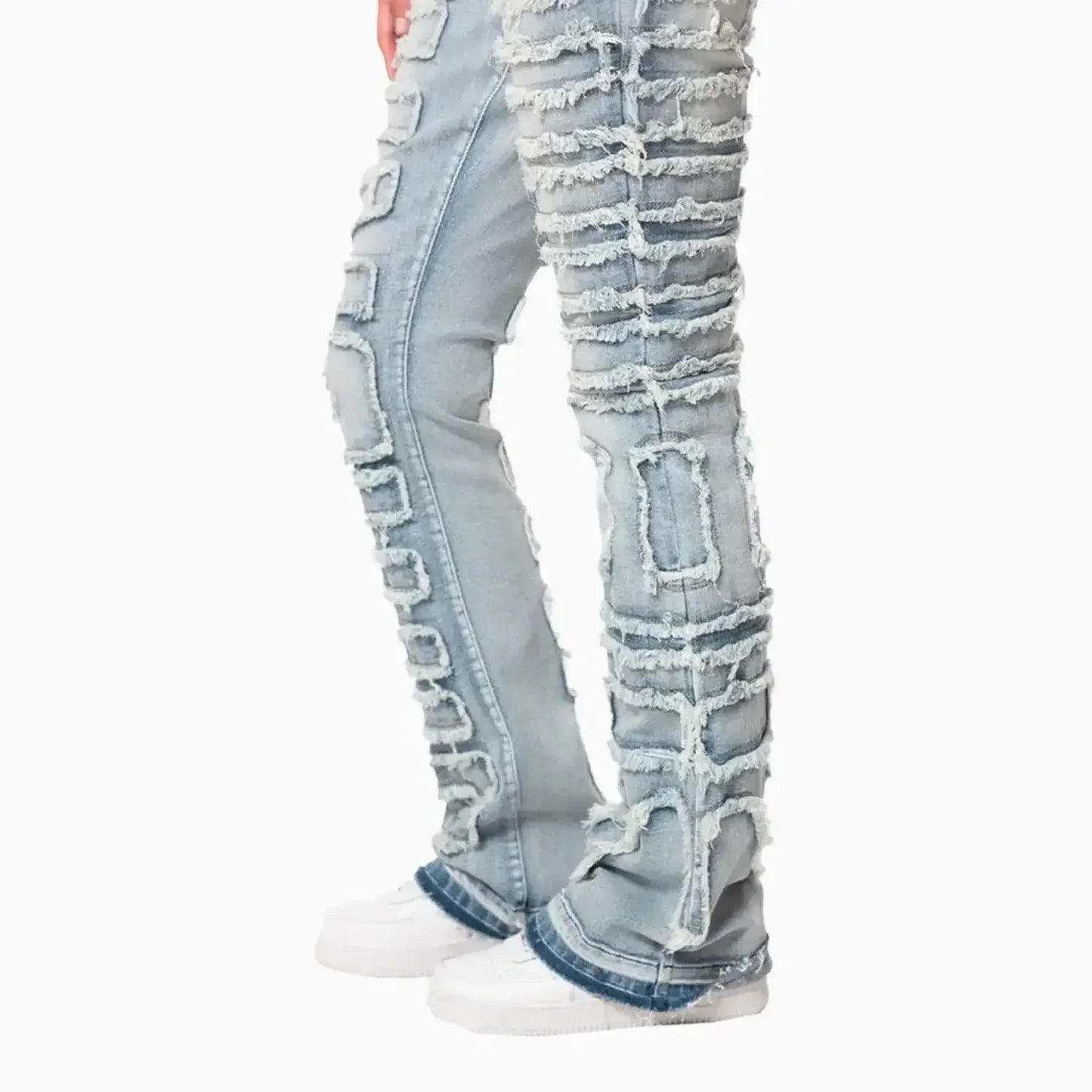 Women's High Rise Stacked Applique Jeans Pant